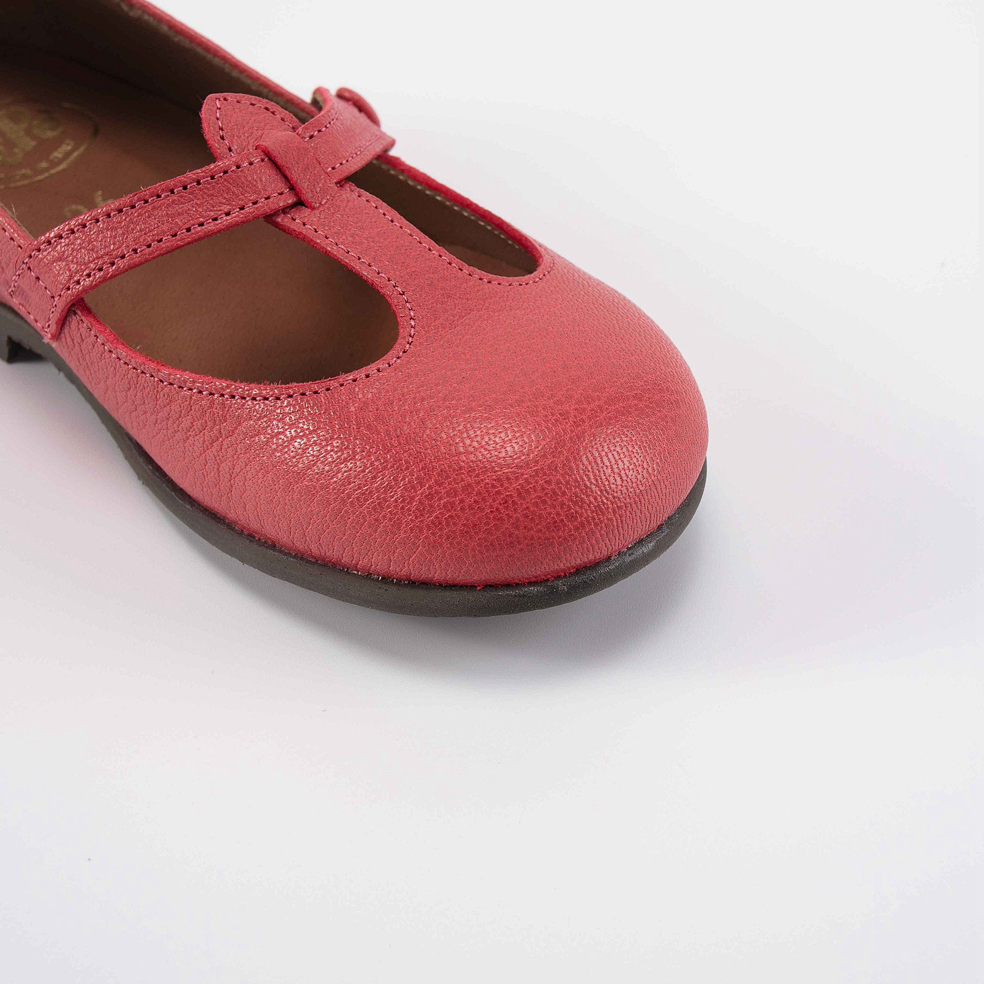 Girls Red Leather Shoes