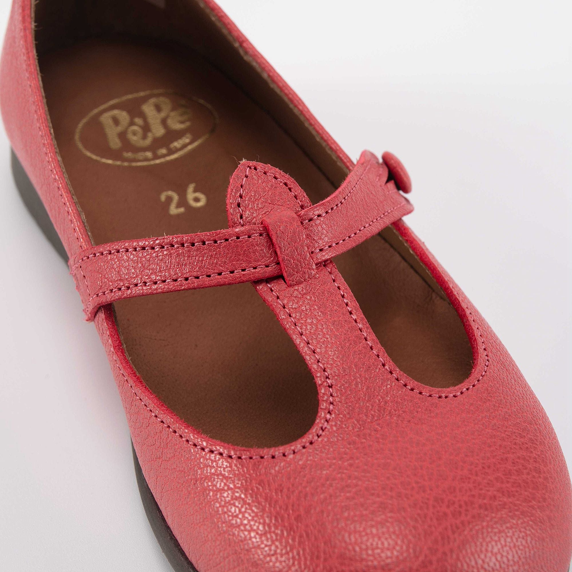 Girls Red Leather Shoes