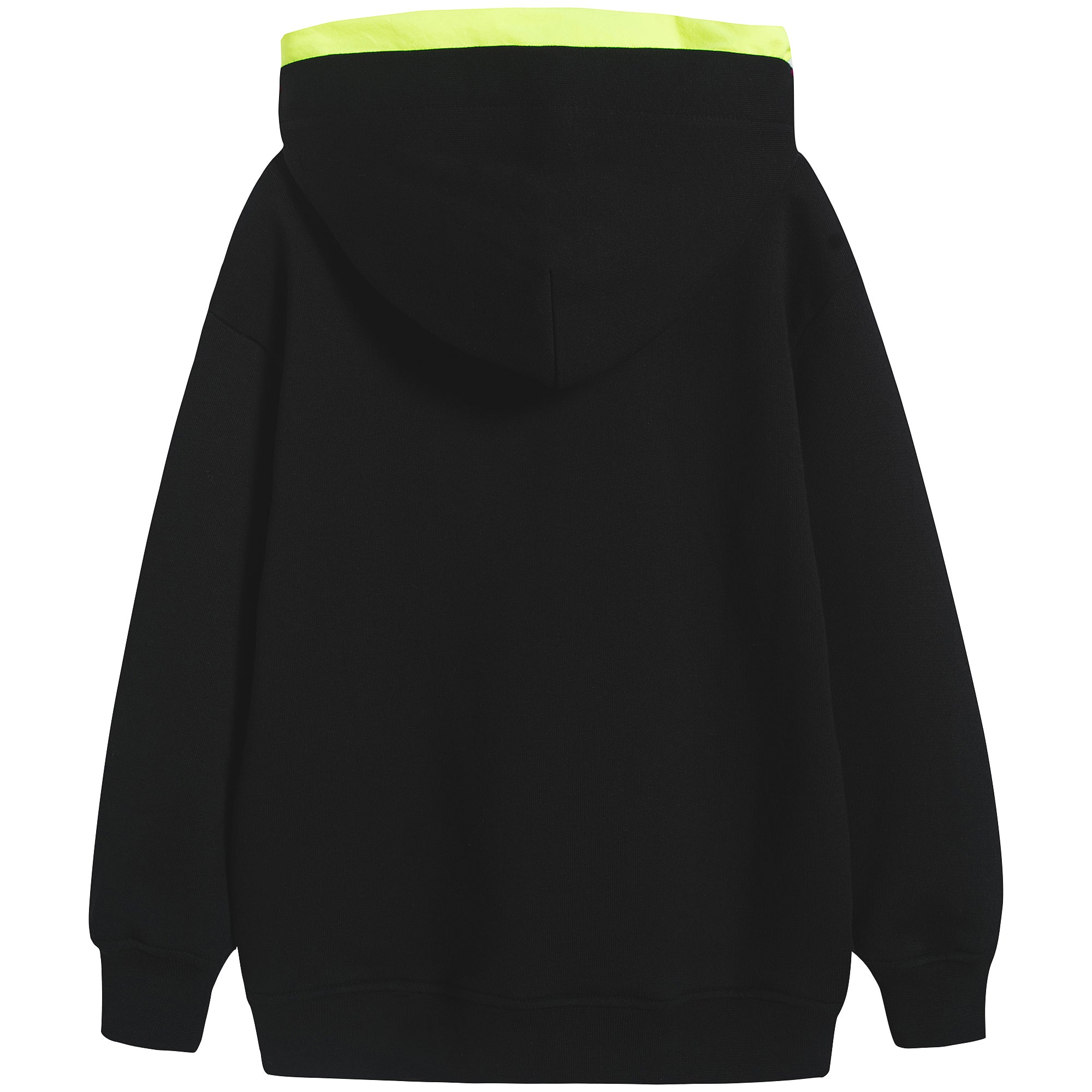 Girls Black Logo Cotton Hoodie
