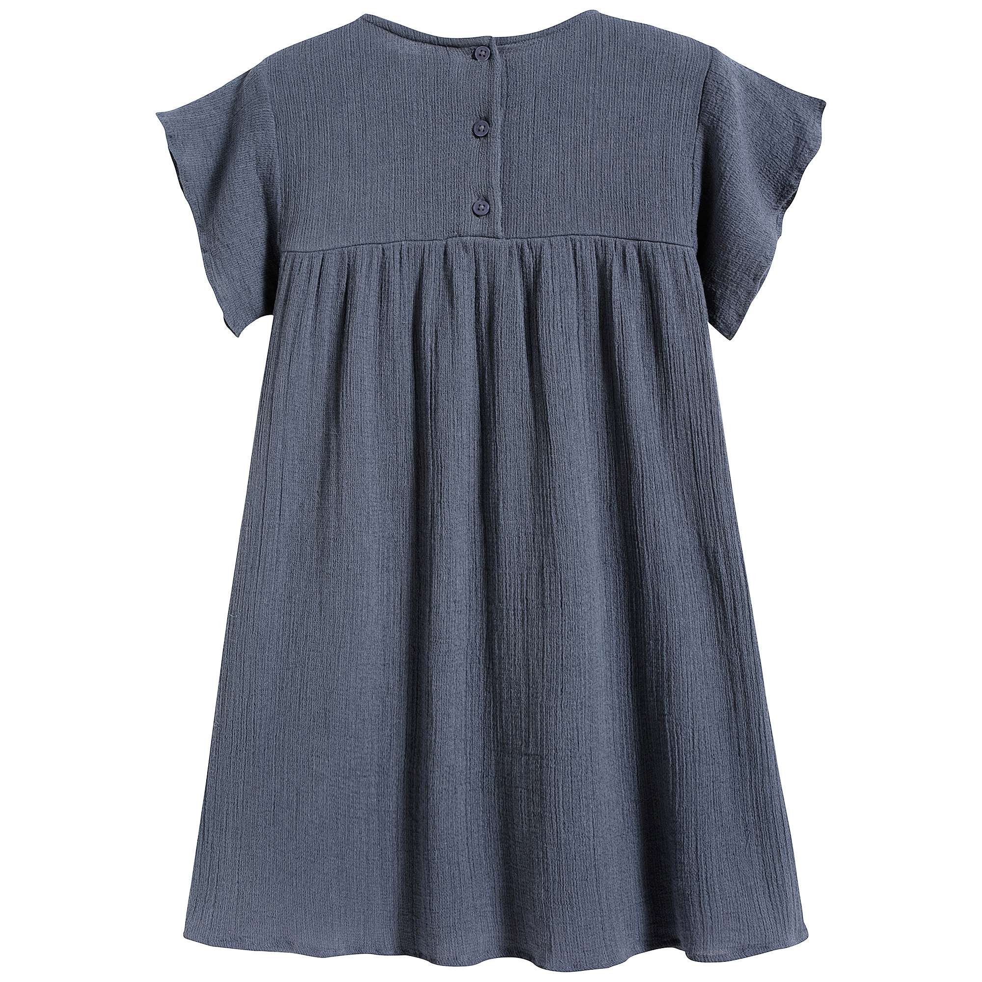 Girls Blue Flowers Cotton Dress