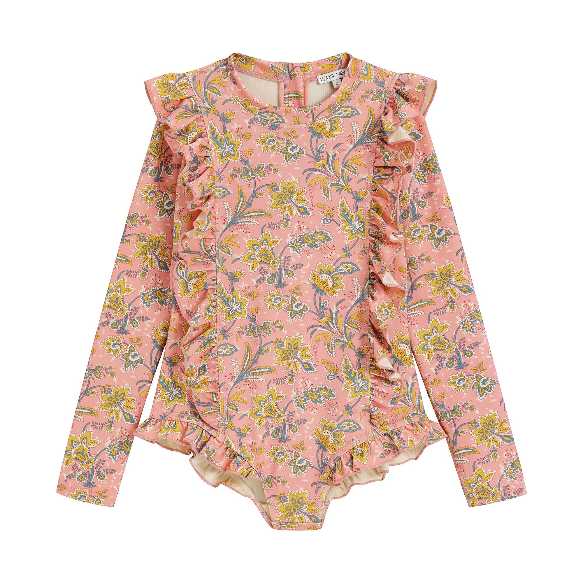 Girls Pink Flower Swimsuit