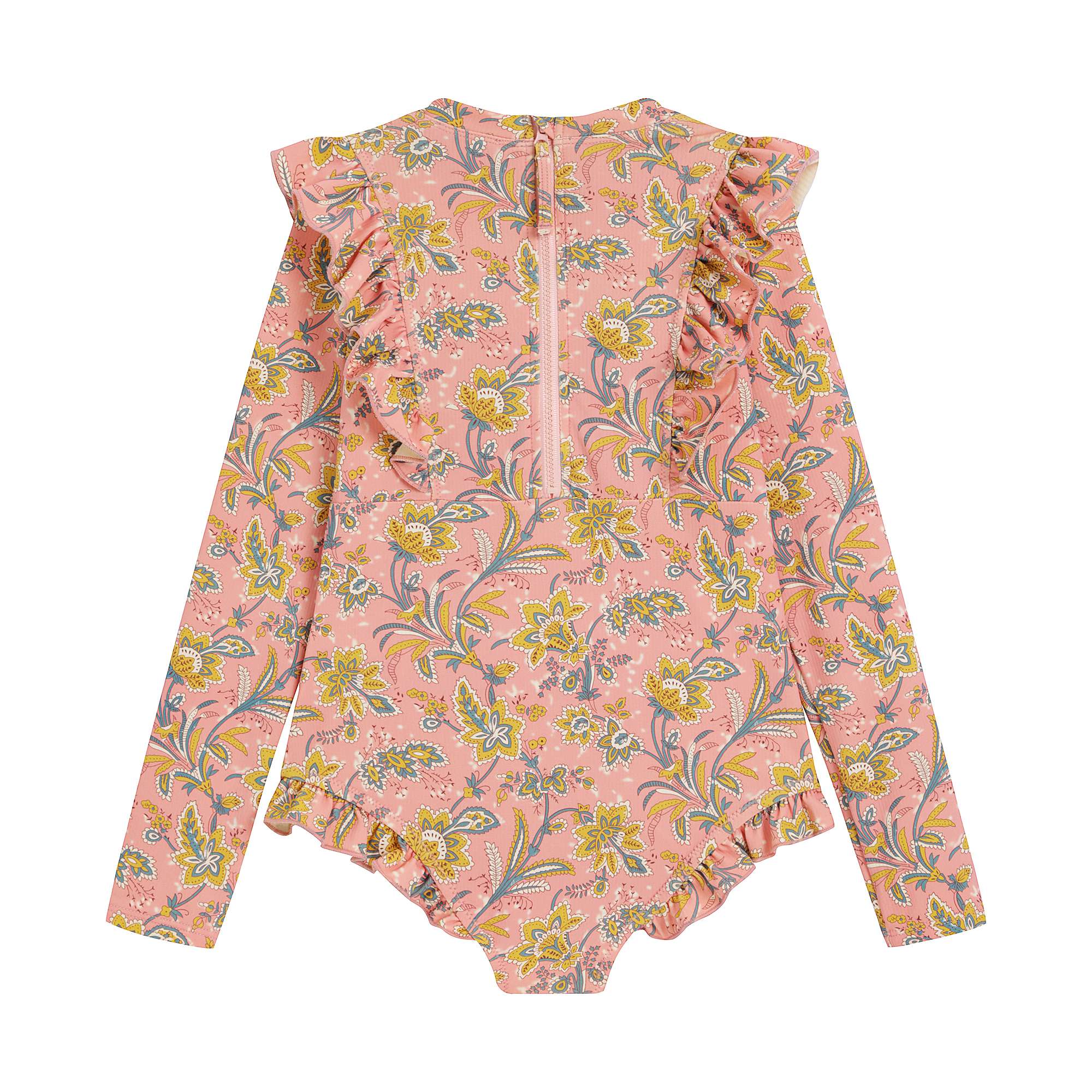 Girls Pink Flower Swimsuit