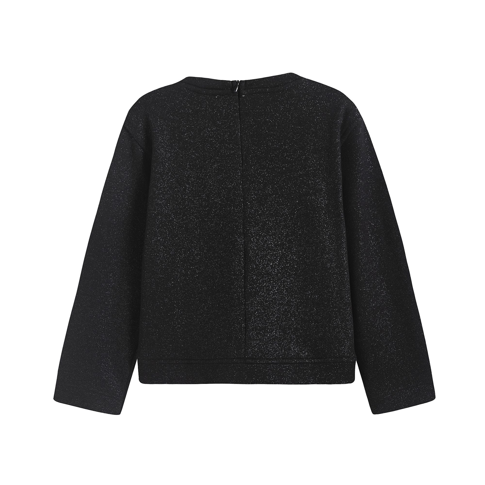 Girls Black Logo Cotton Sweatshirt