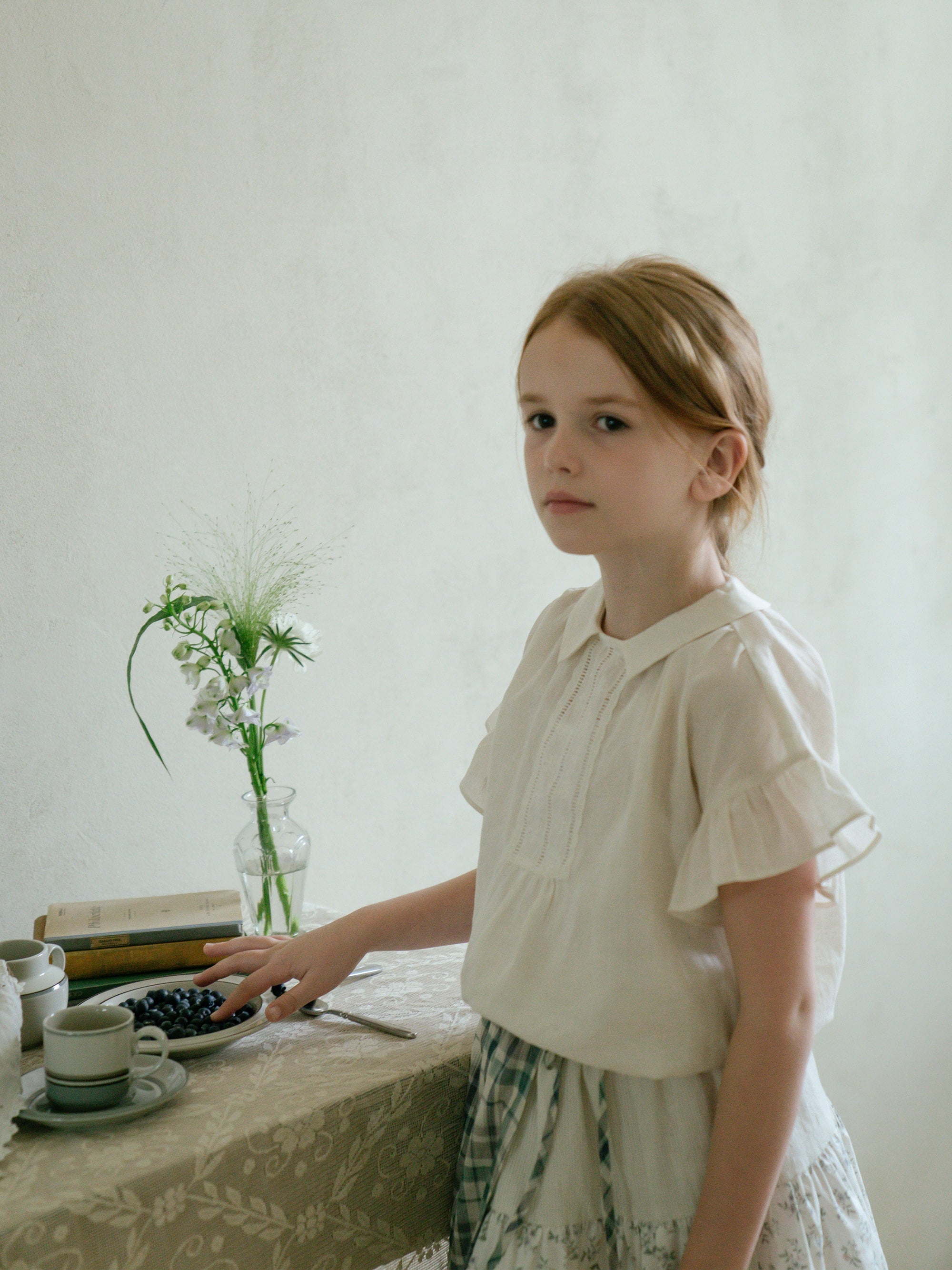 Girls White Cotton Top