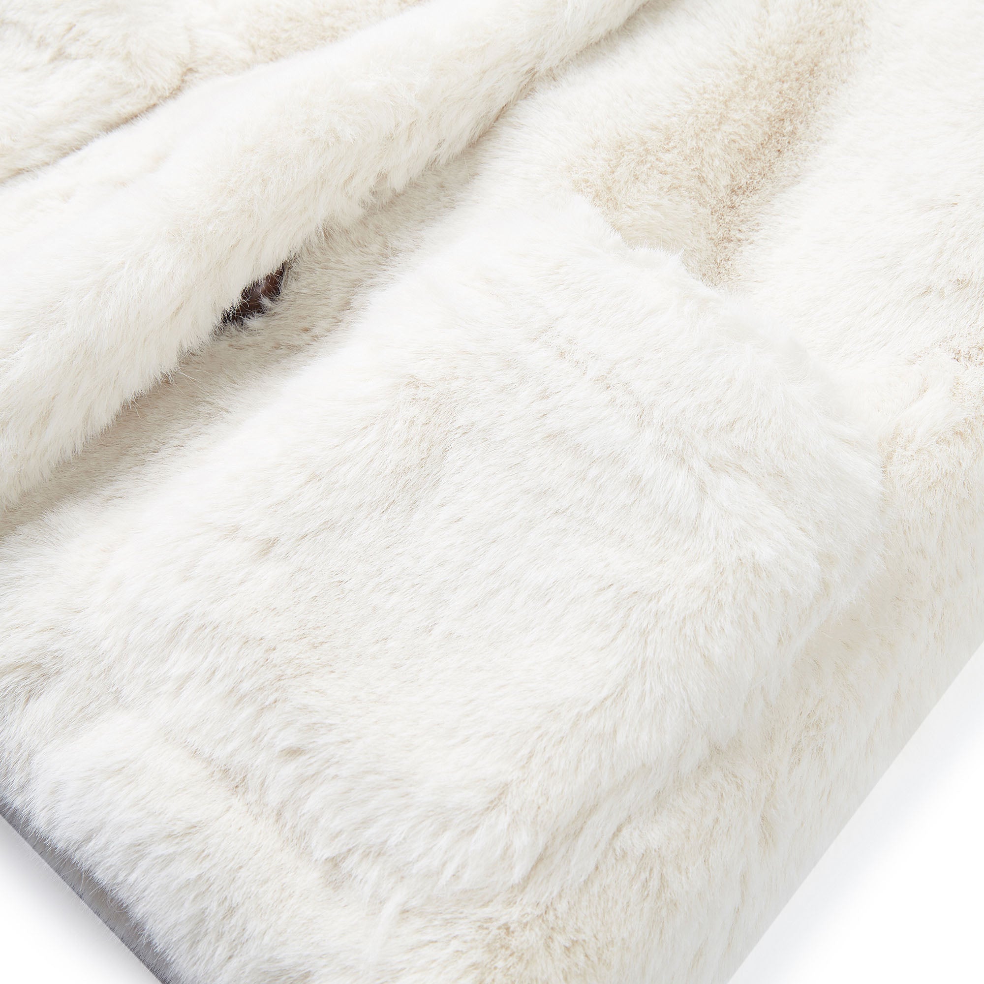 Girls White Hooded Coat