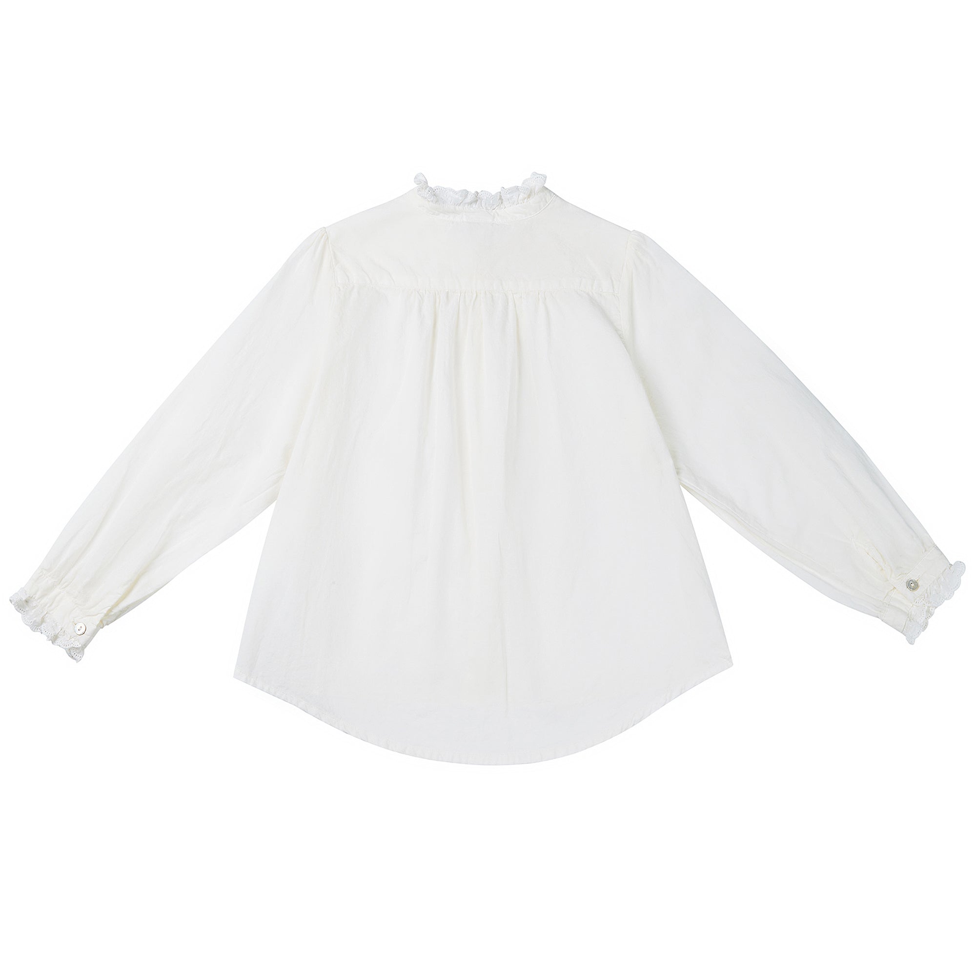 Girls White Cotton Blouse