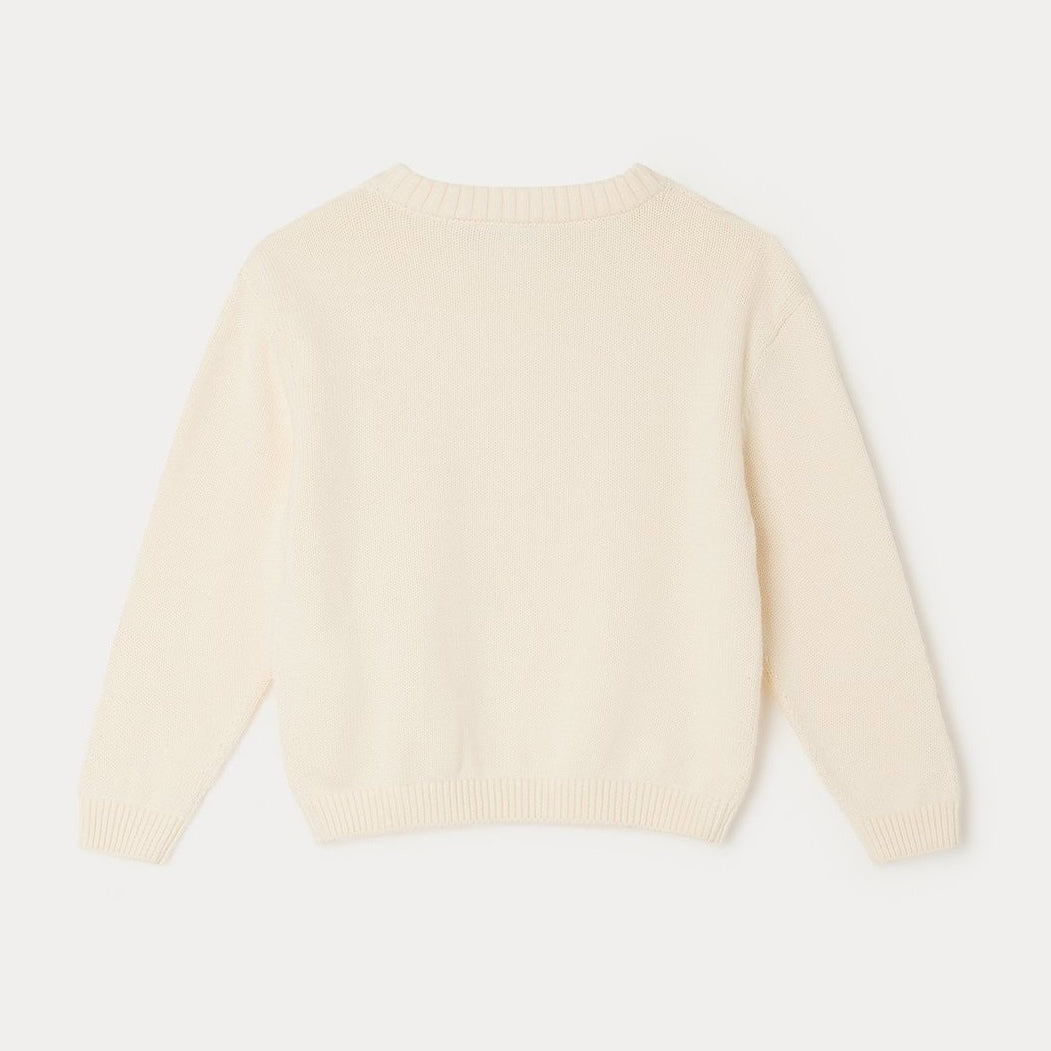 Girls Beige Cotton Sweater