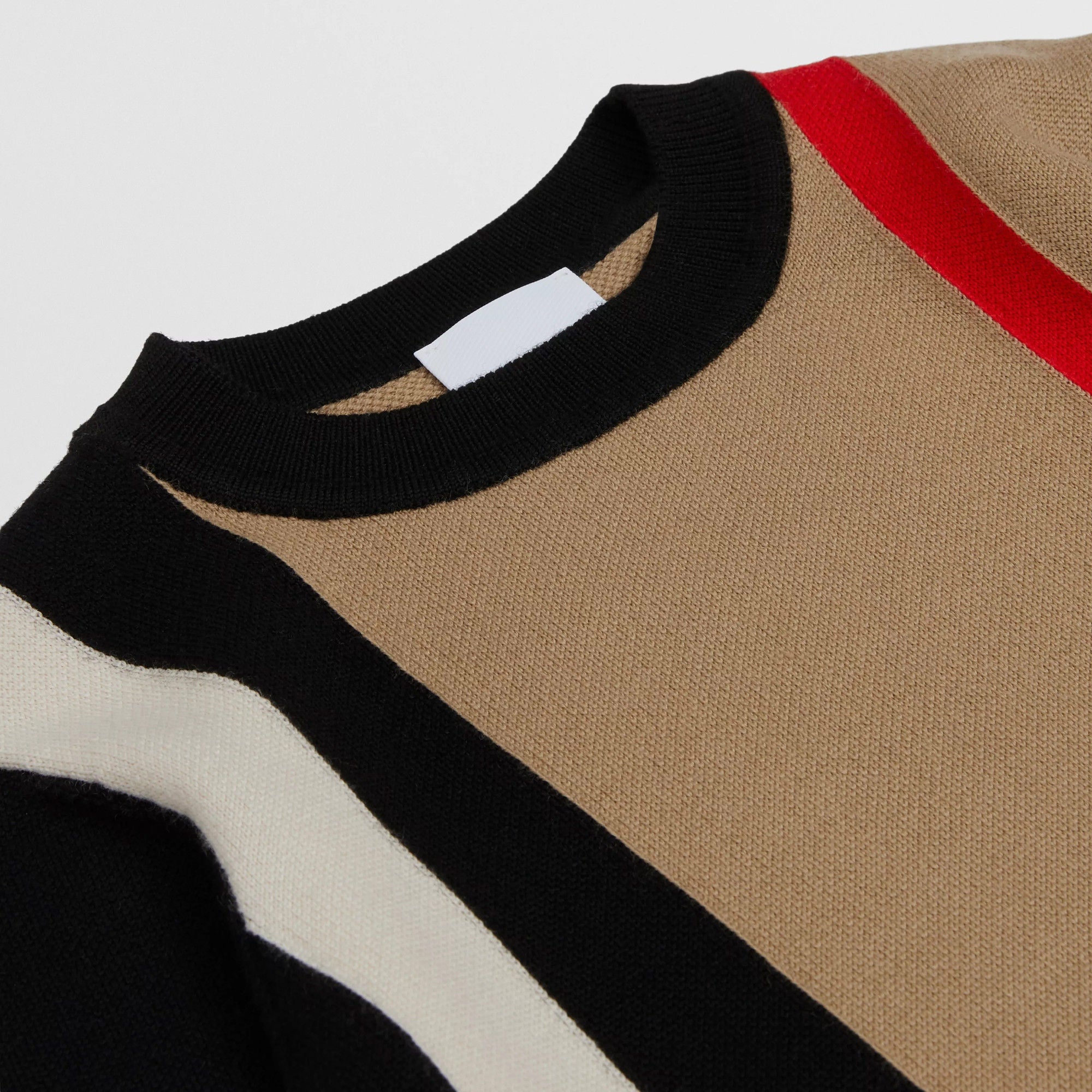Boys Beige Stripes Wool Sweater