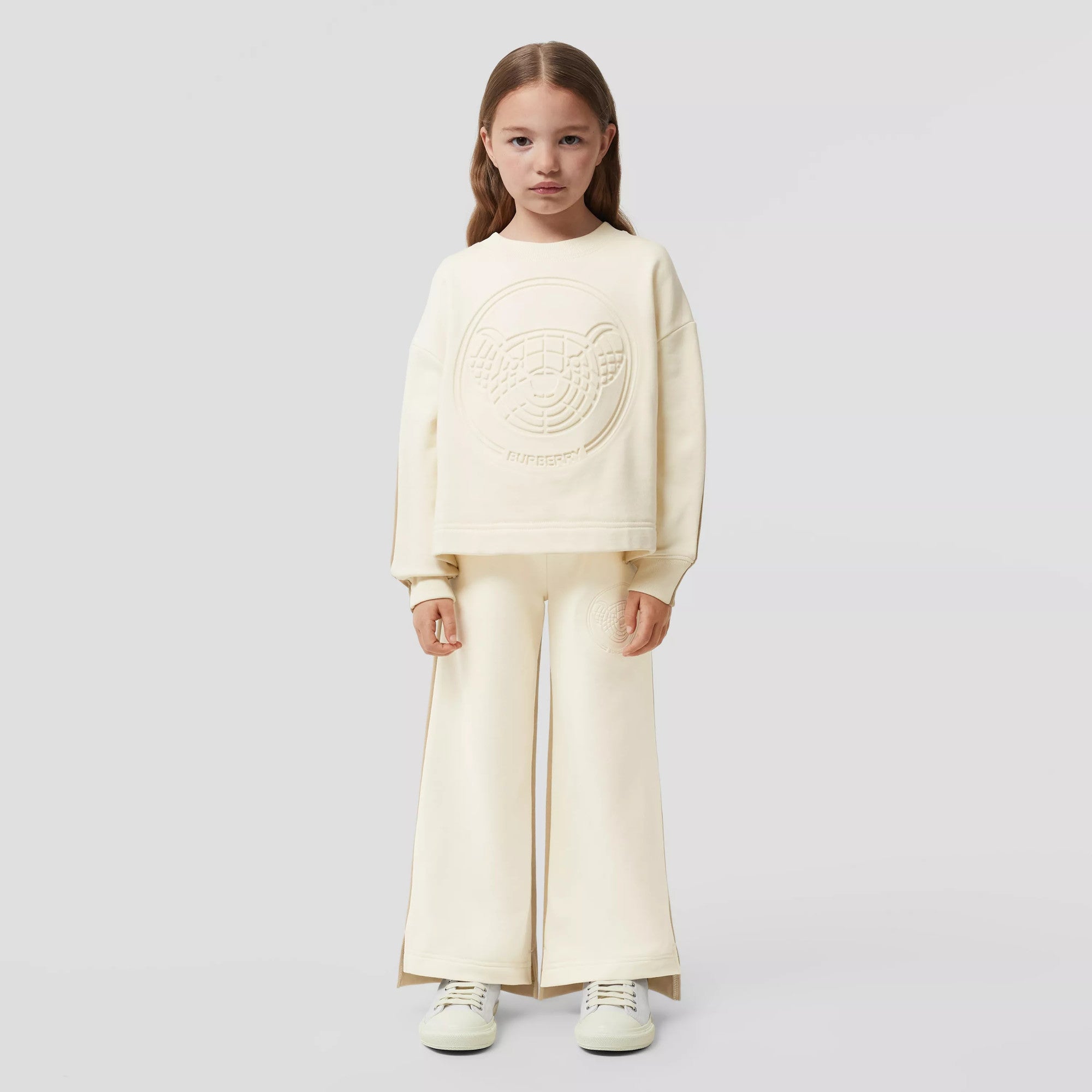 Girls Ivory Logo Cotton Sweatshirt
