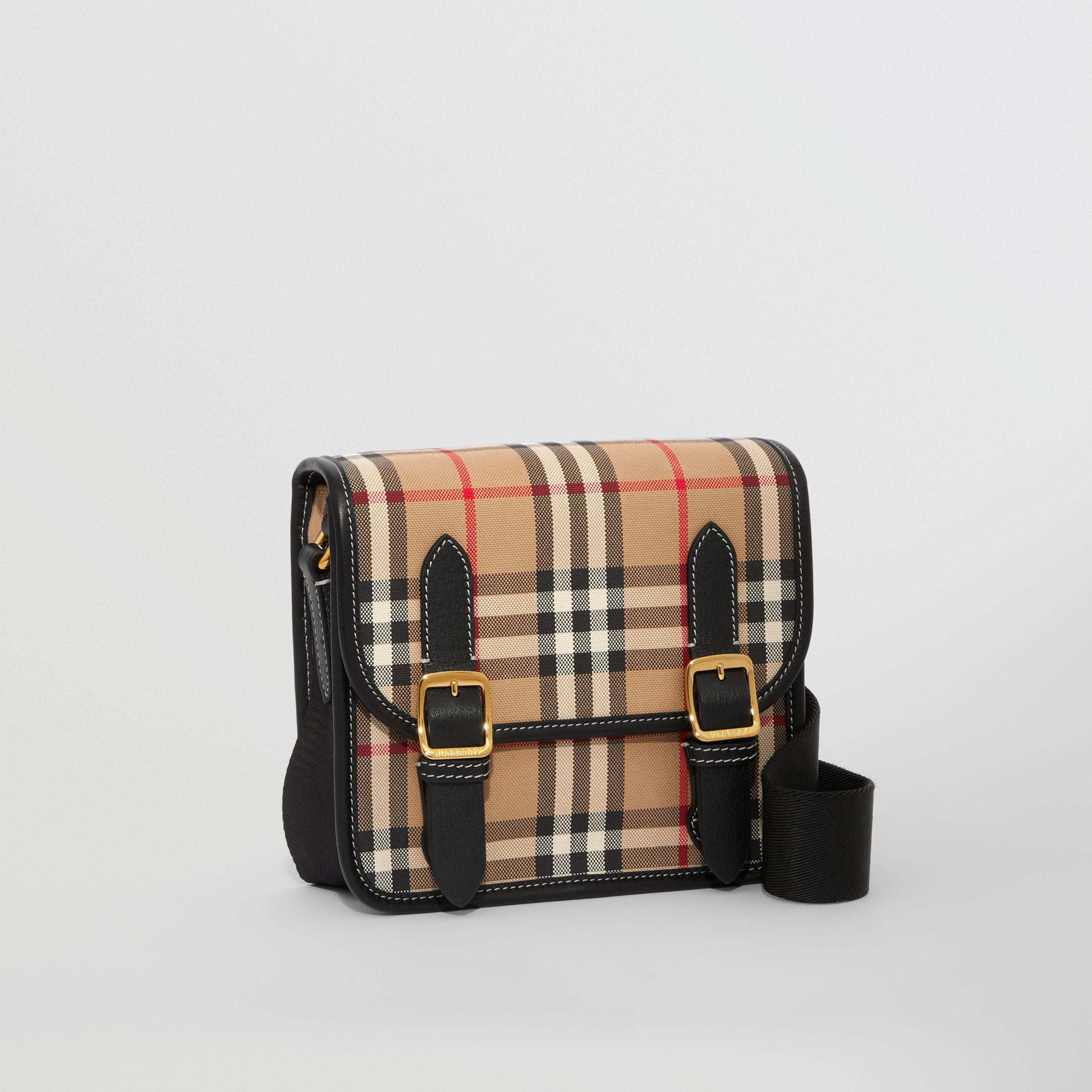Girls Beige Check Crossbody Bag