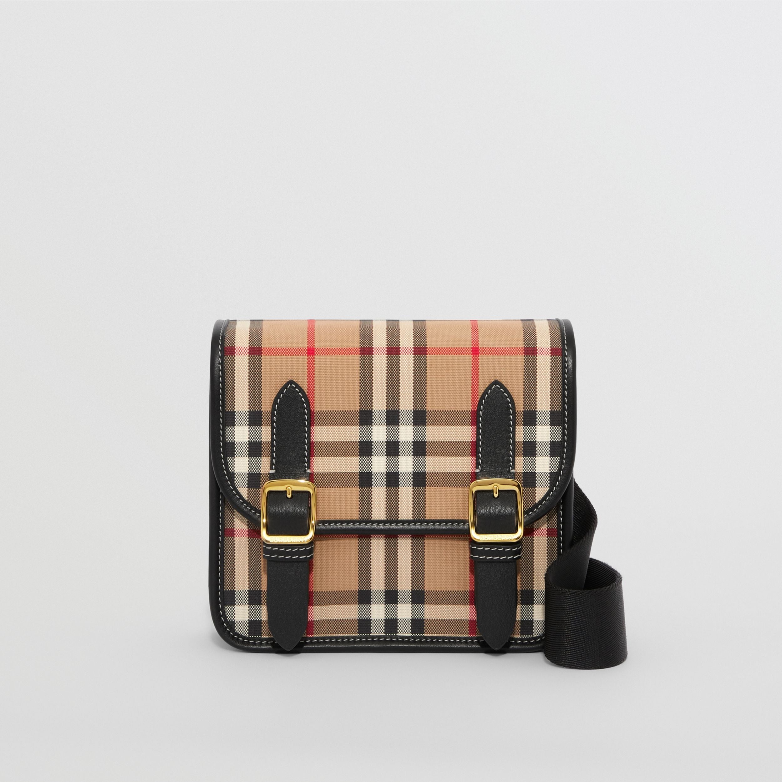 Girls Beige Check Crossbody Bag
