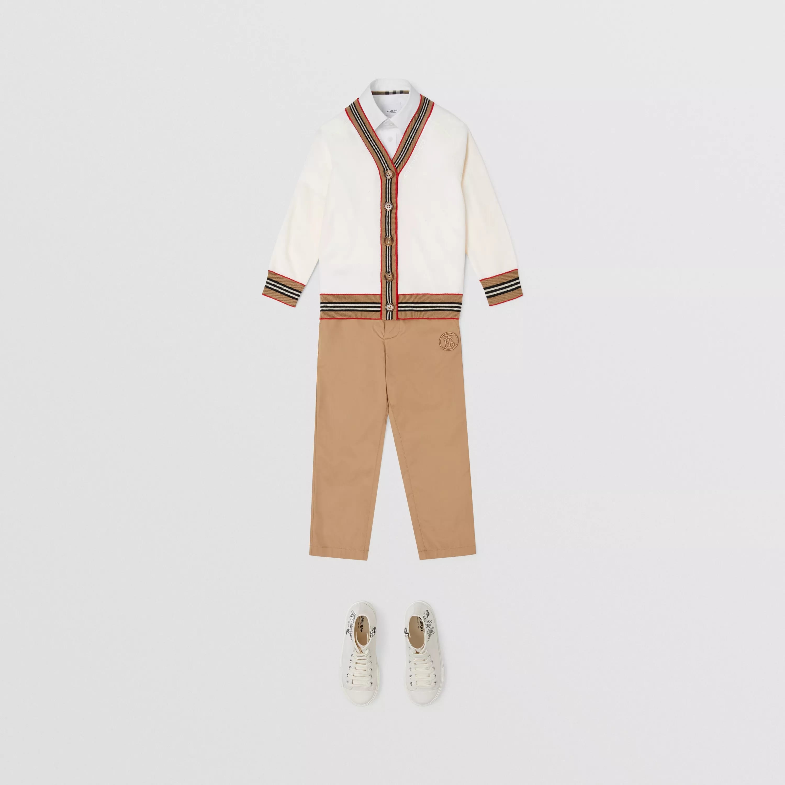 Girls Ivory Wool Cardigan