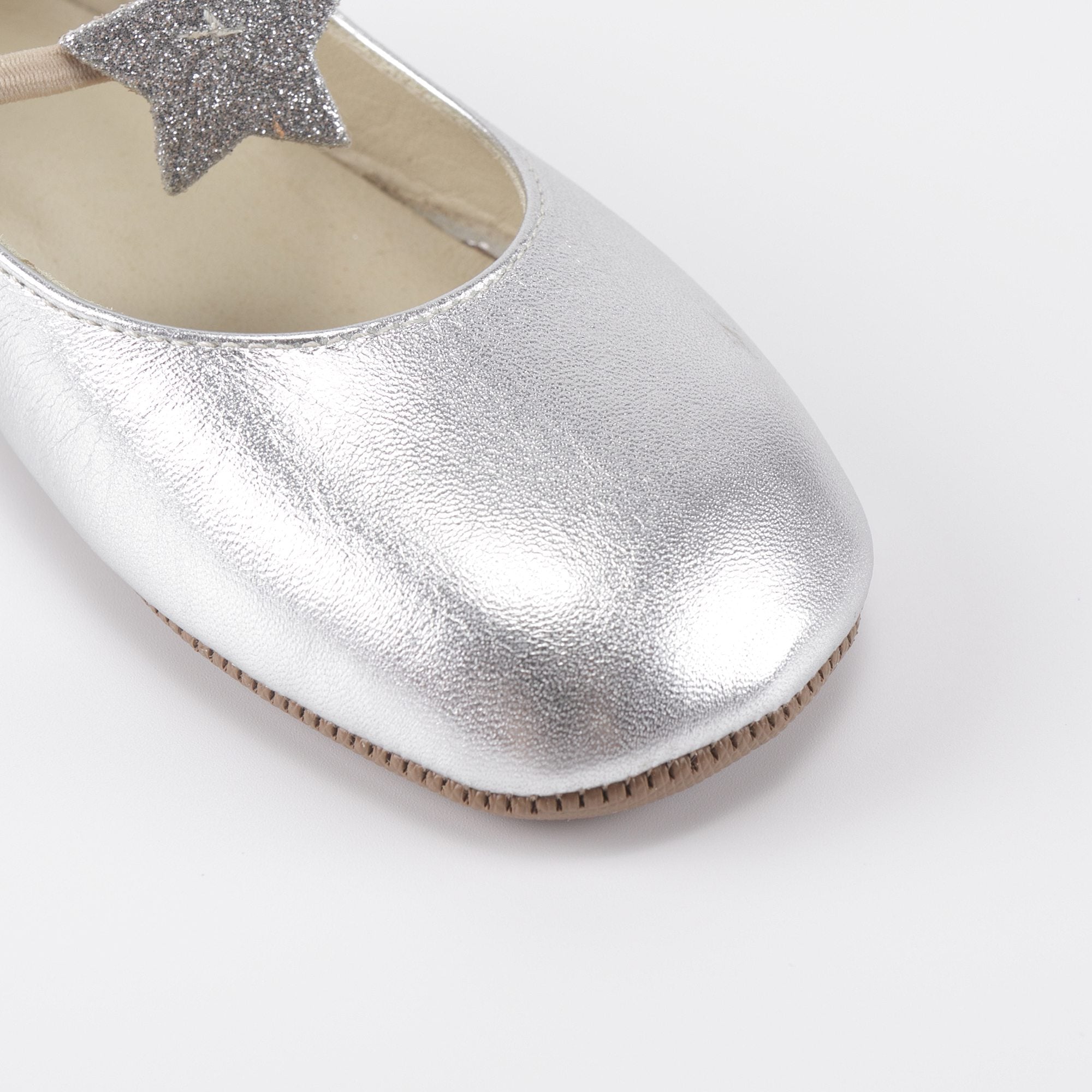 Girls Sliver Leather Shoes