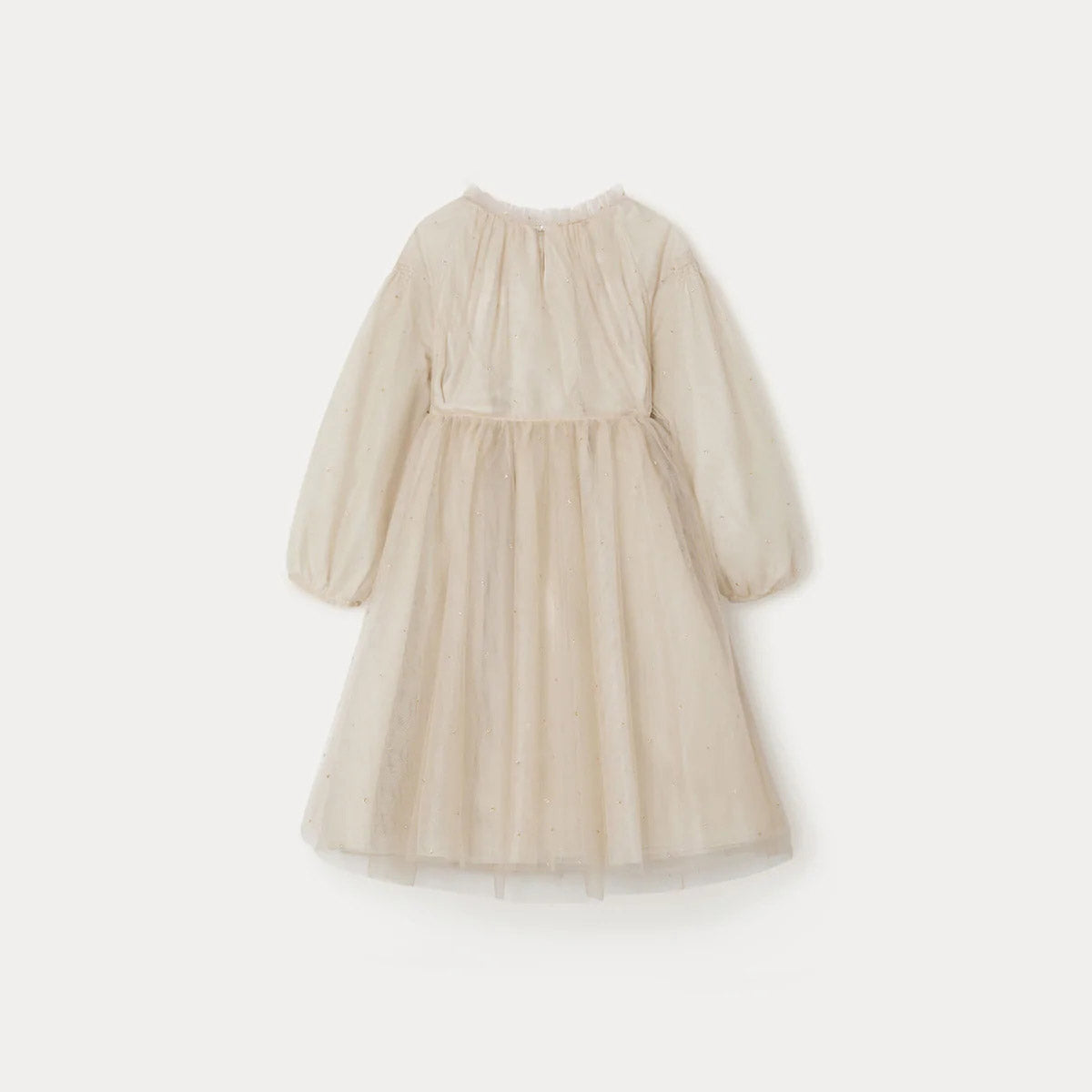 Girls Beige Yarn Dress