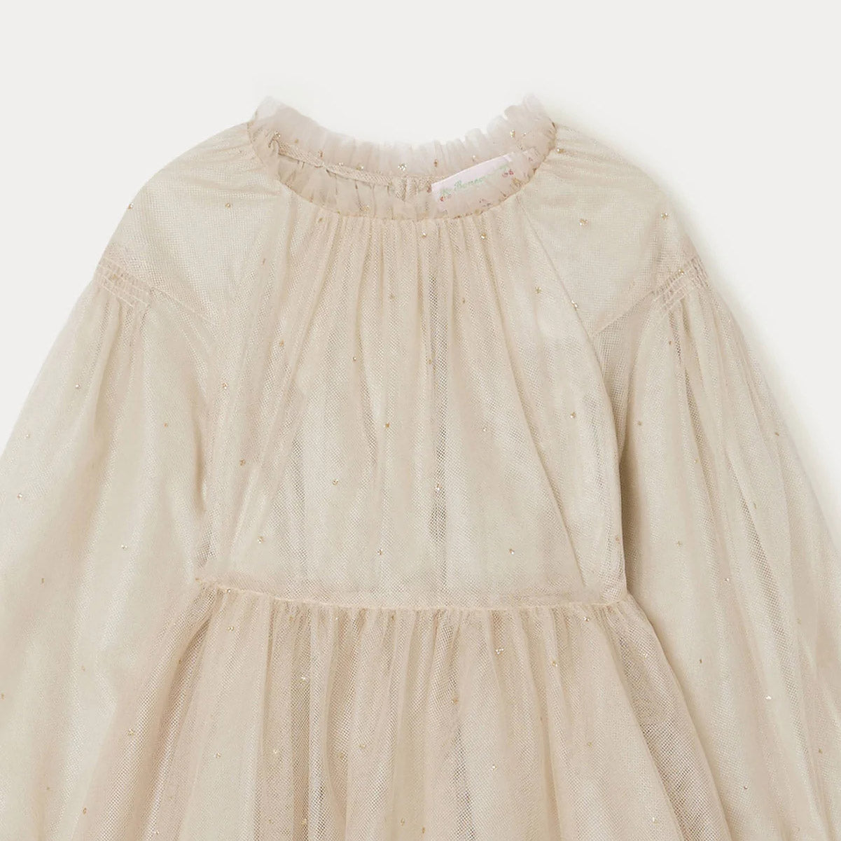 Girls Beige Yarn Dress