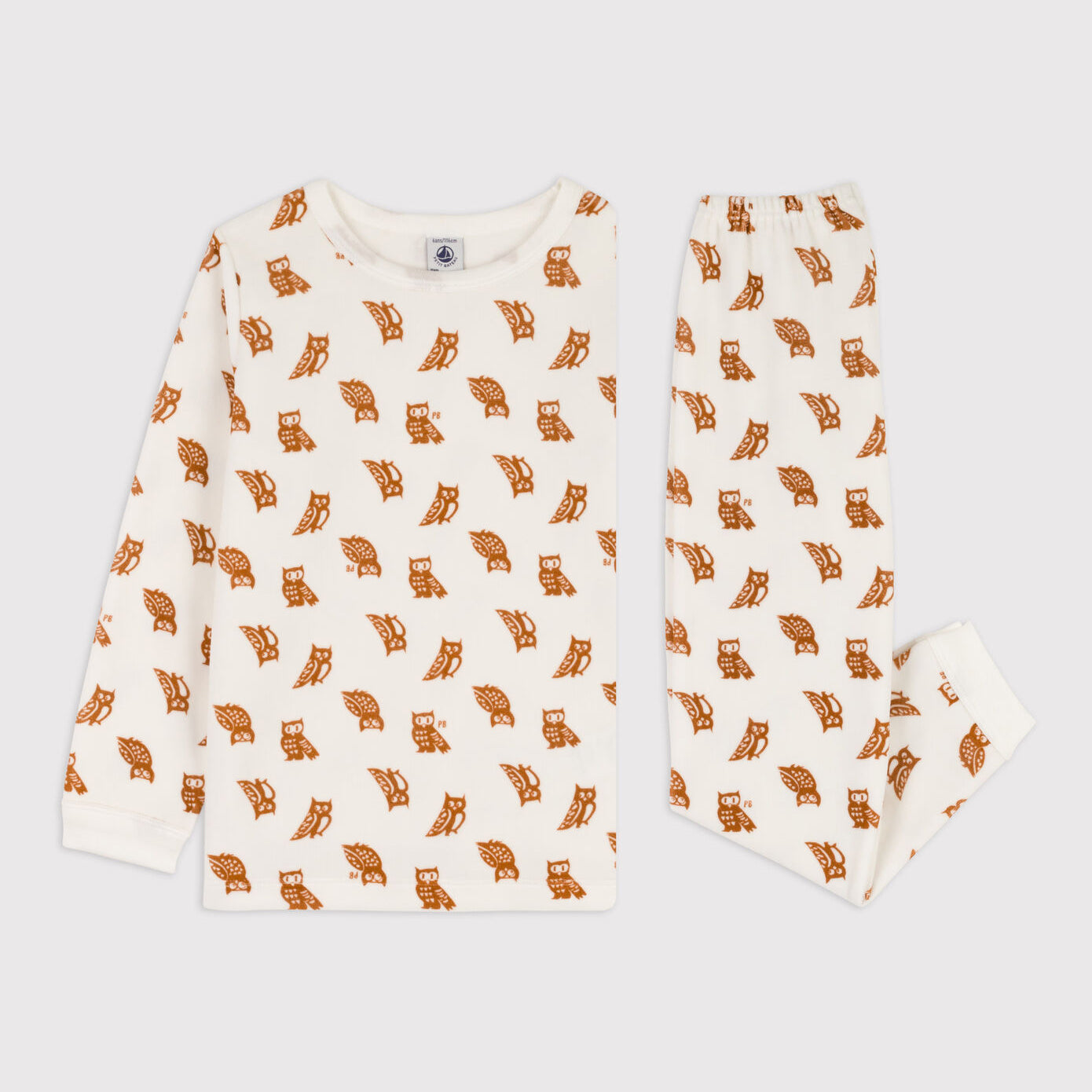 Girls White Printed Cotton Nightwear Set