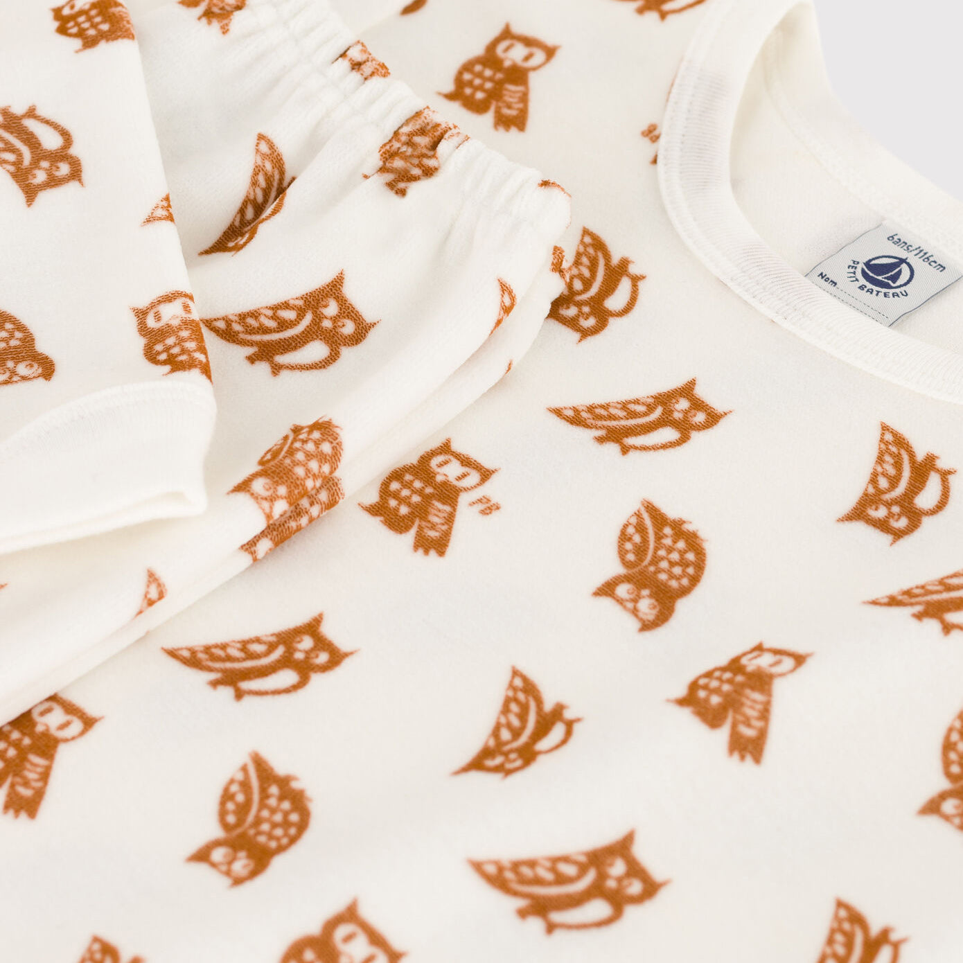 Girls White Printed Cotton Nightwear Set