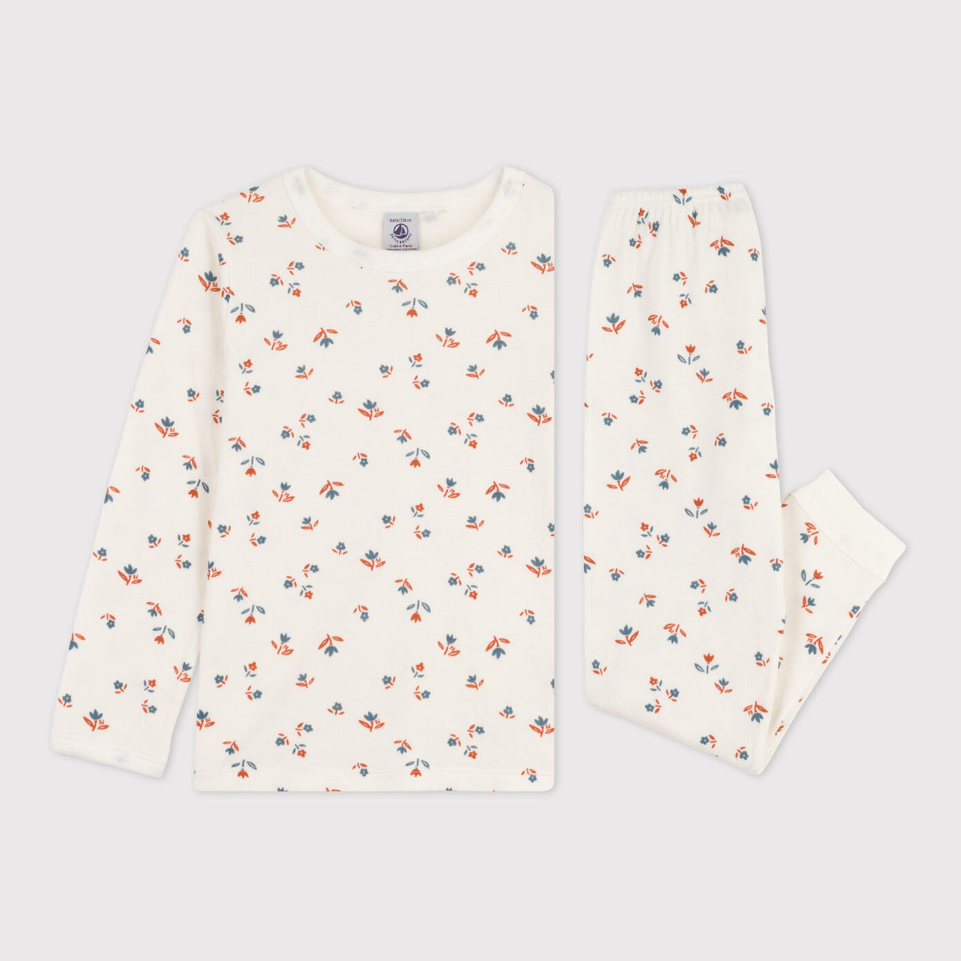 Girls White Floral Cotton Nightwear Set