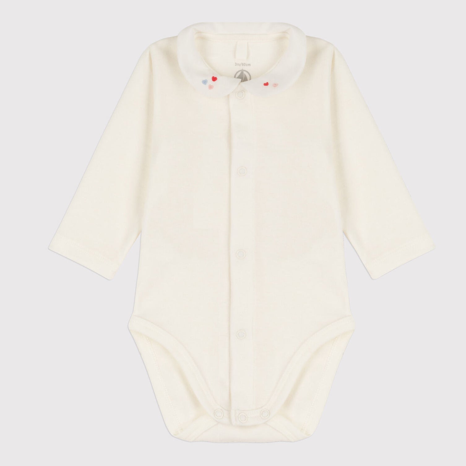 Baby Girls White Cotton Babysuit