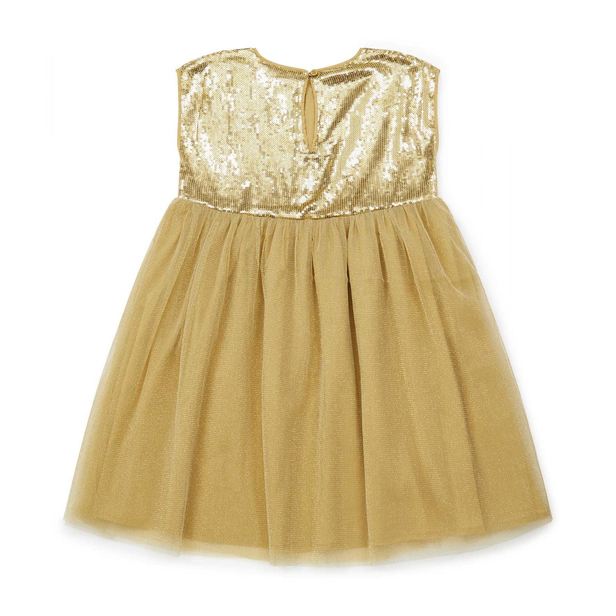 Girls Yellow Sequin Dress