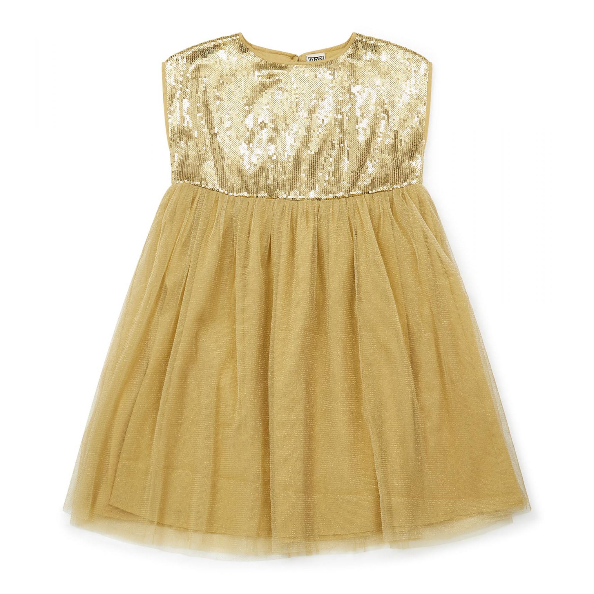 Girls Yellow Sequin Dress