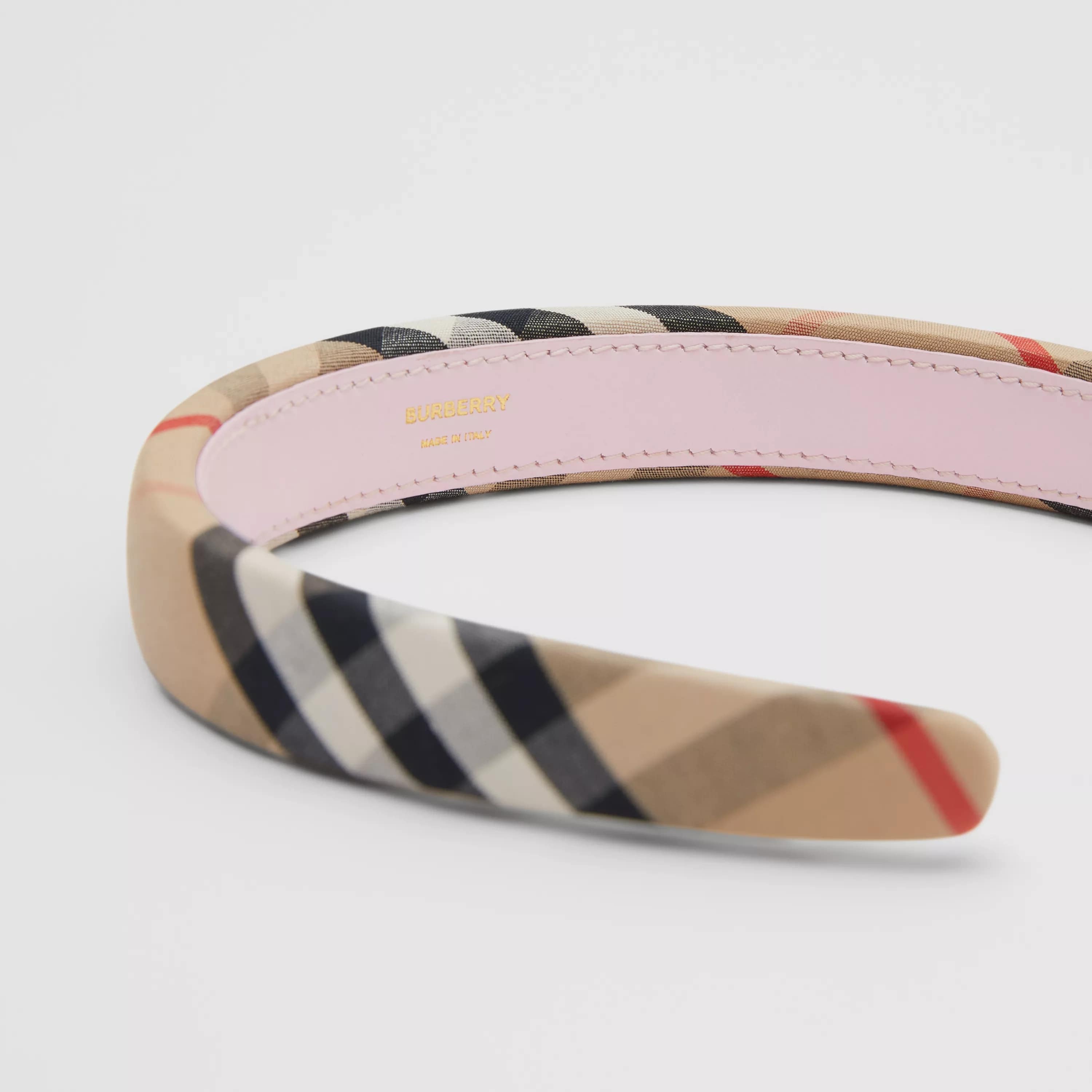 Girls Beige Check Headband