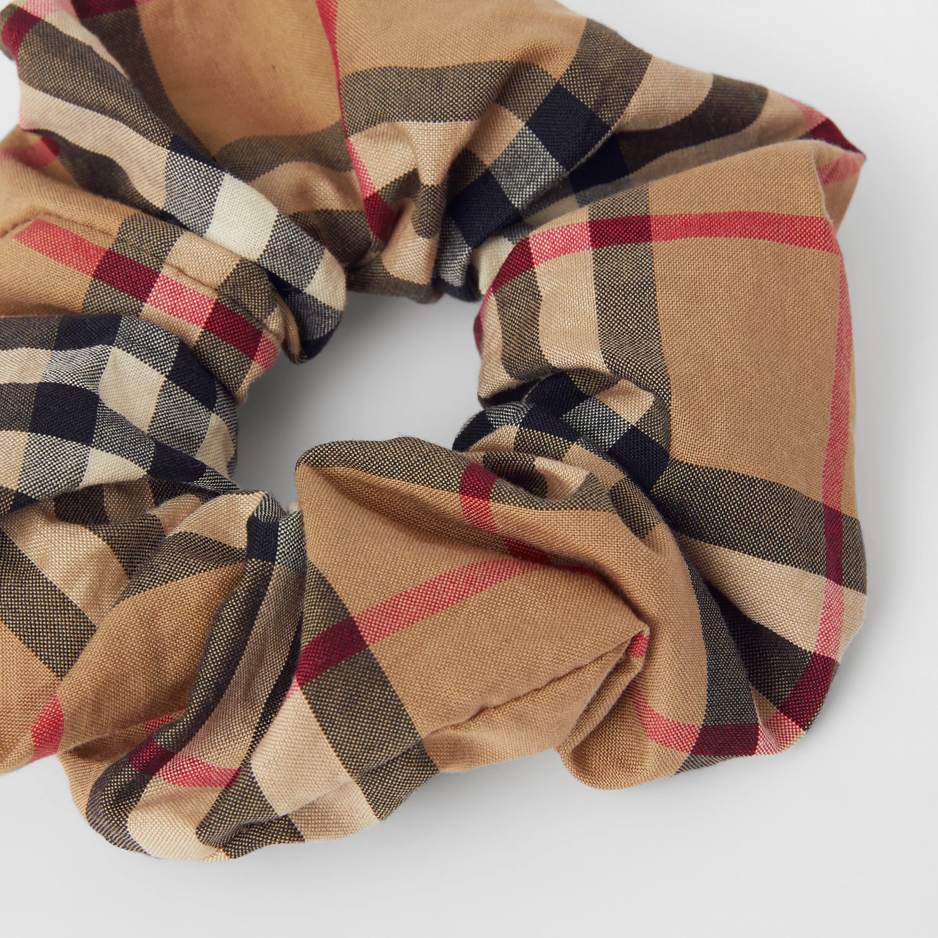Girls Beige Check Hair Ring