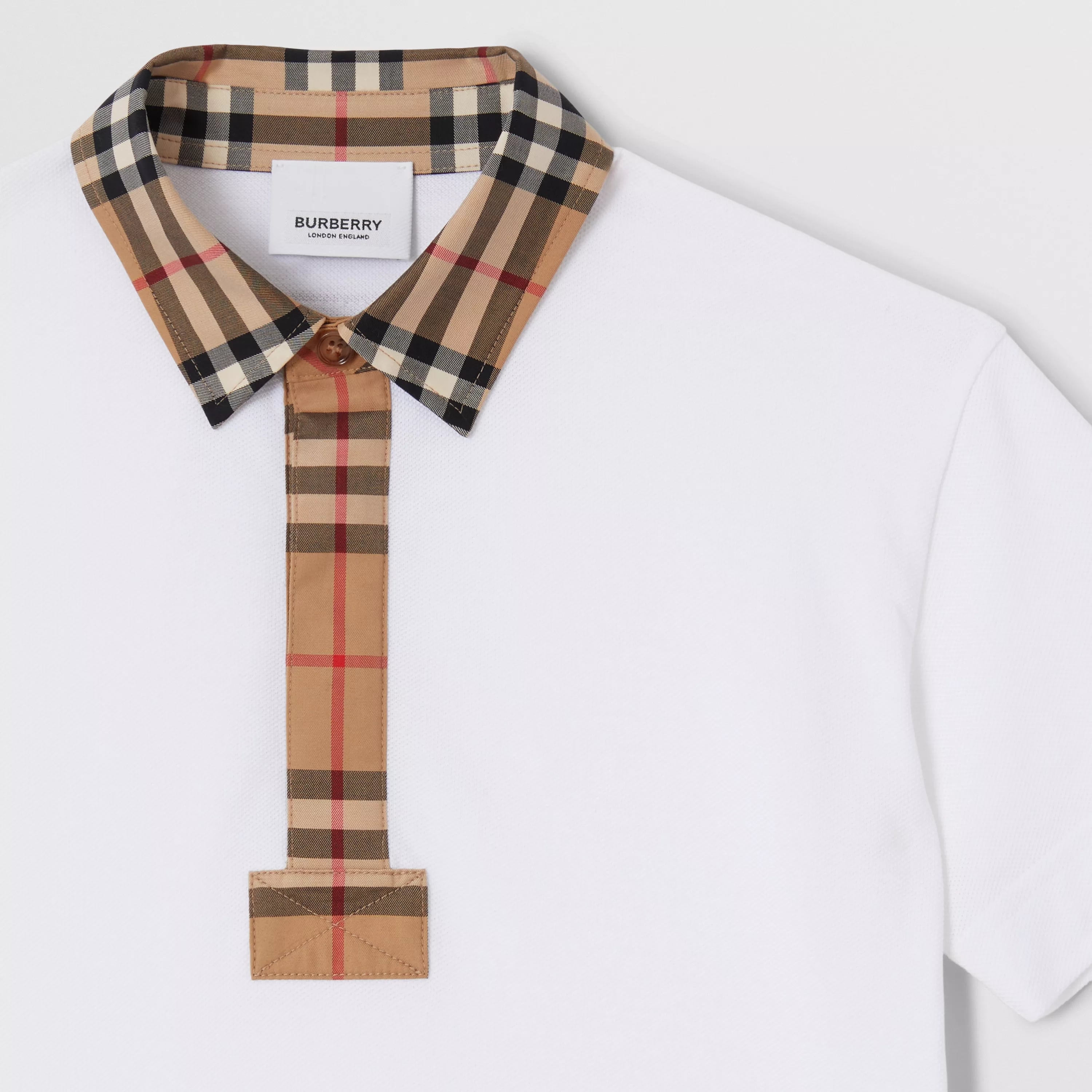 Boys White Cotton Polo Shirt