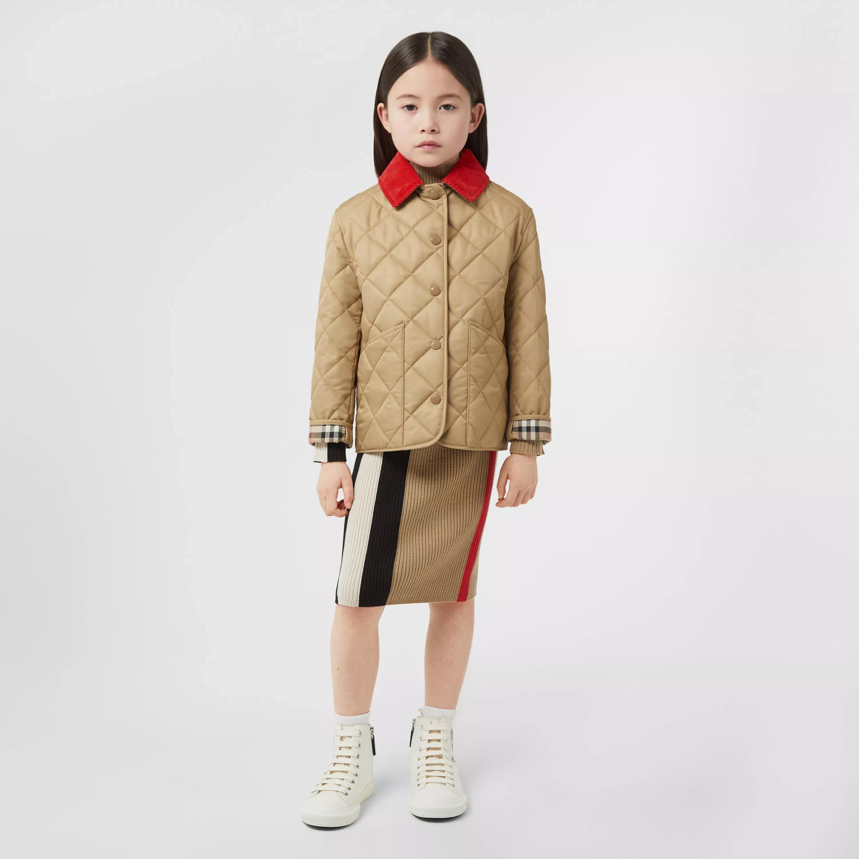 Girls Beige Padded Jacket