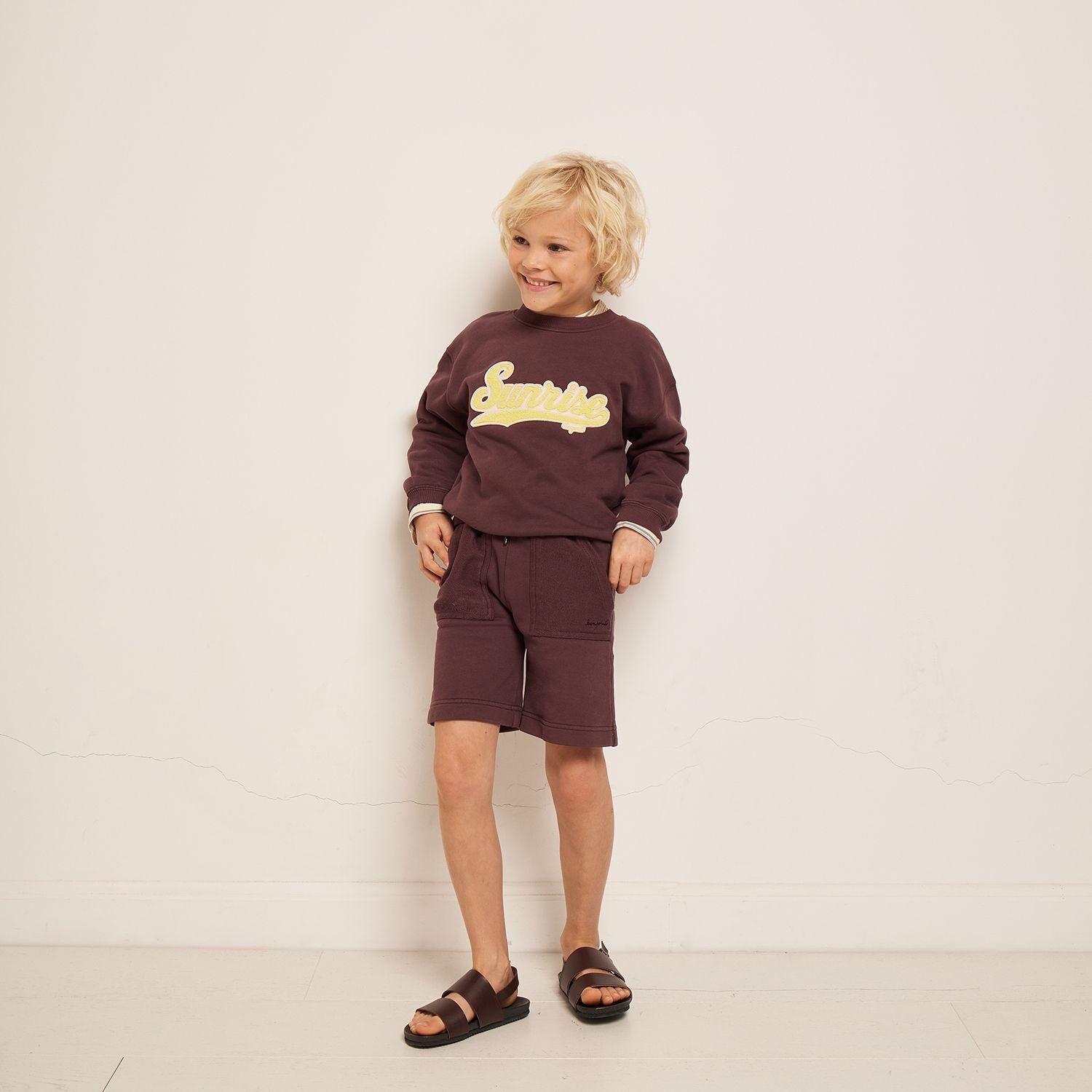 Boys & Girls Dark Red Cotton Sweatshirt