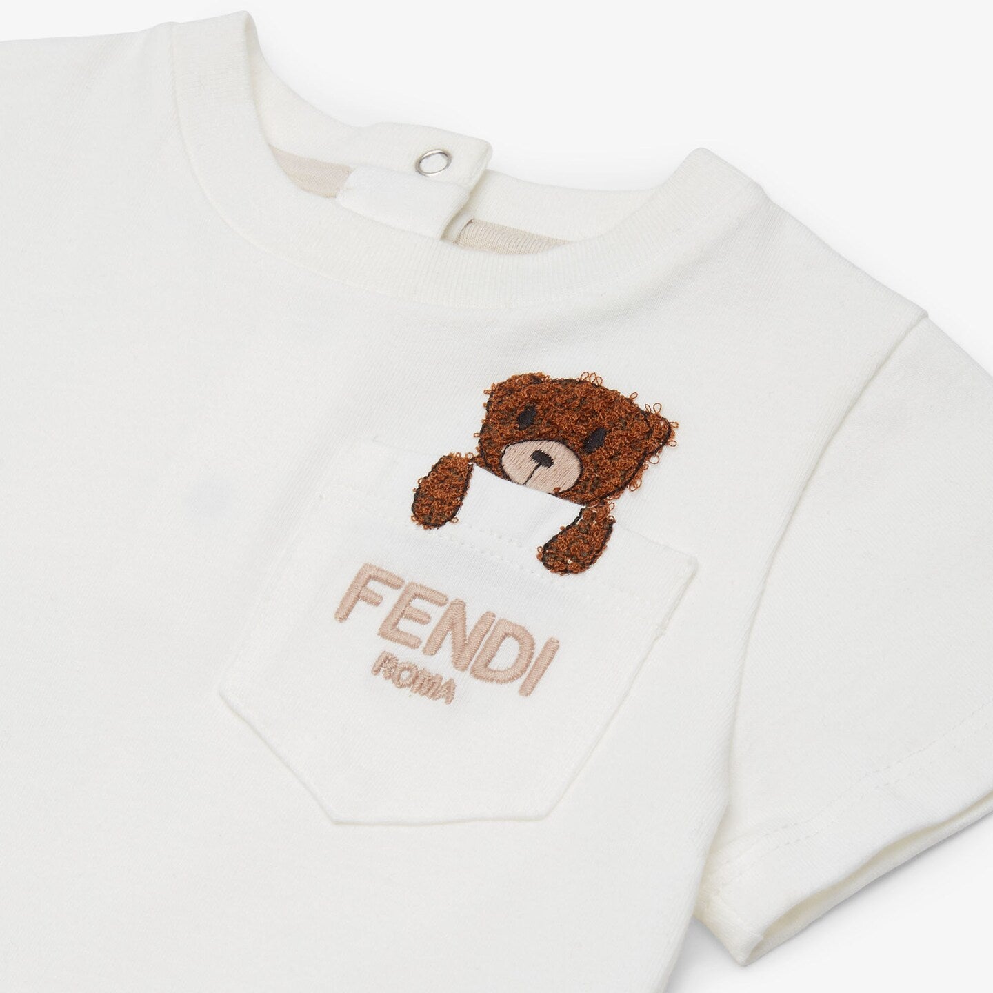 Baby Boys & Girls White Logo Cotton T-Shirt