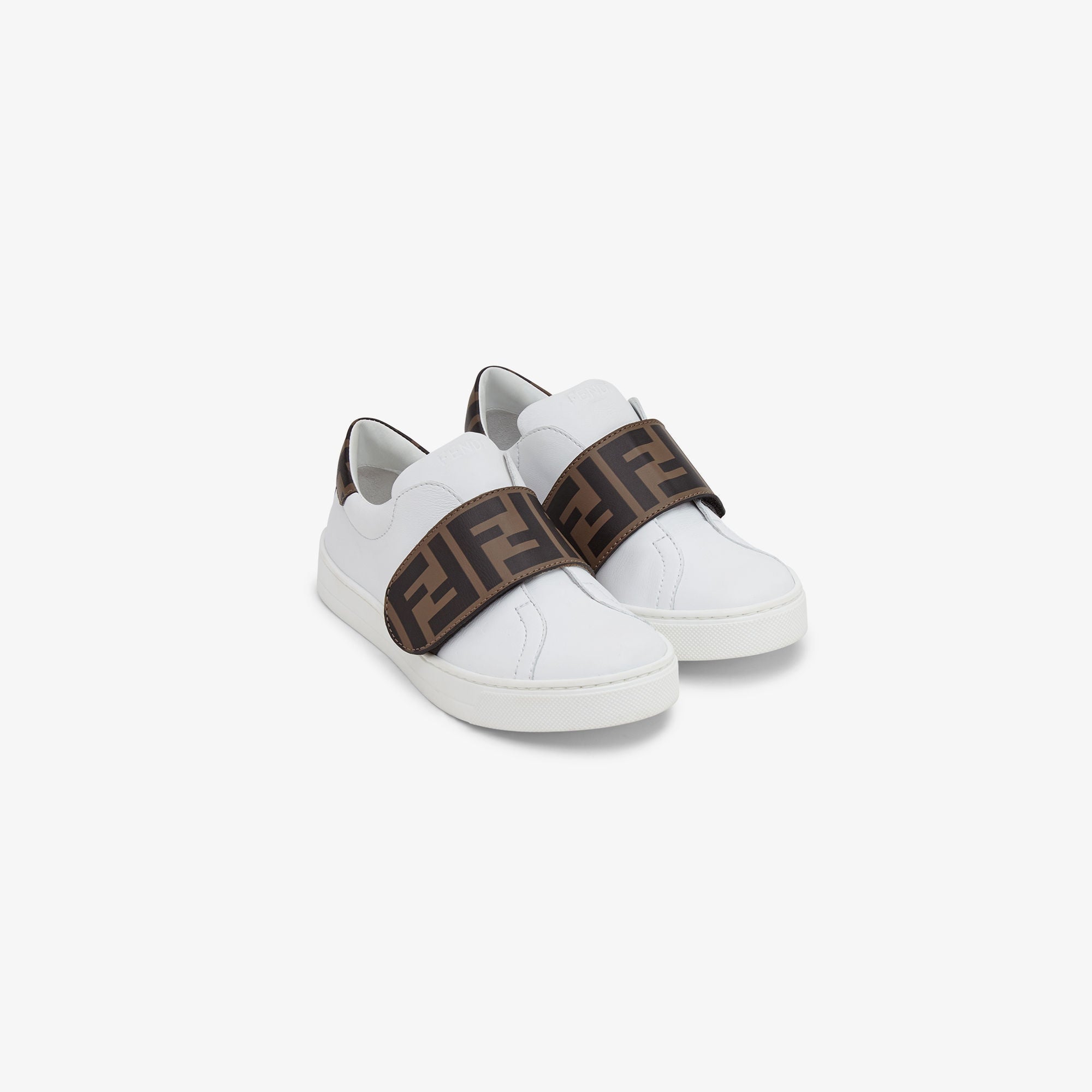 Boys & Girls White Logo Shoes