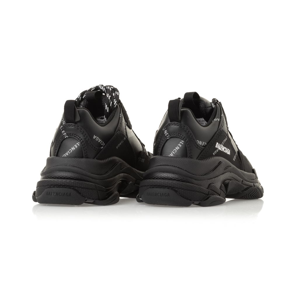 Boys & Girls Black Logo Shoes