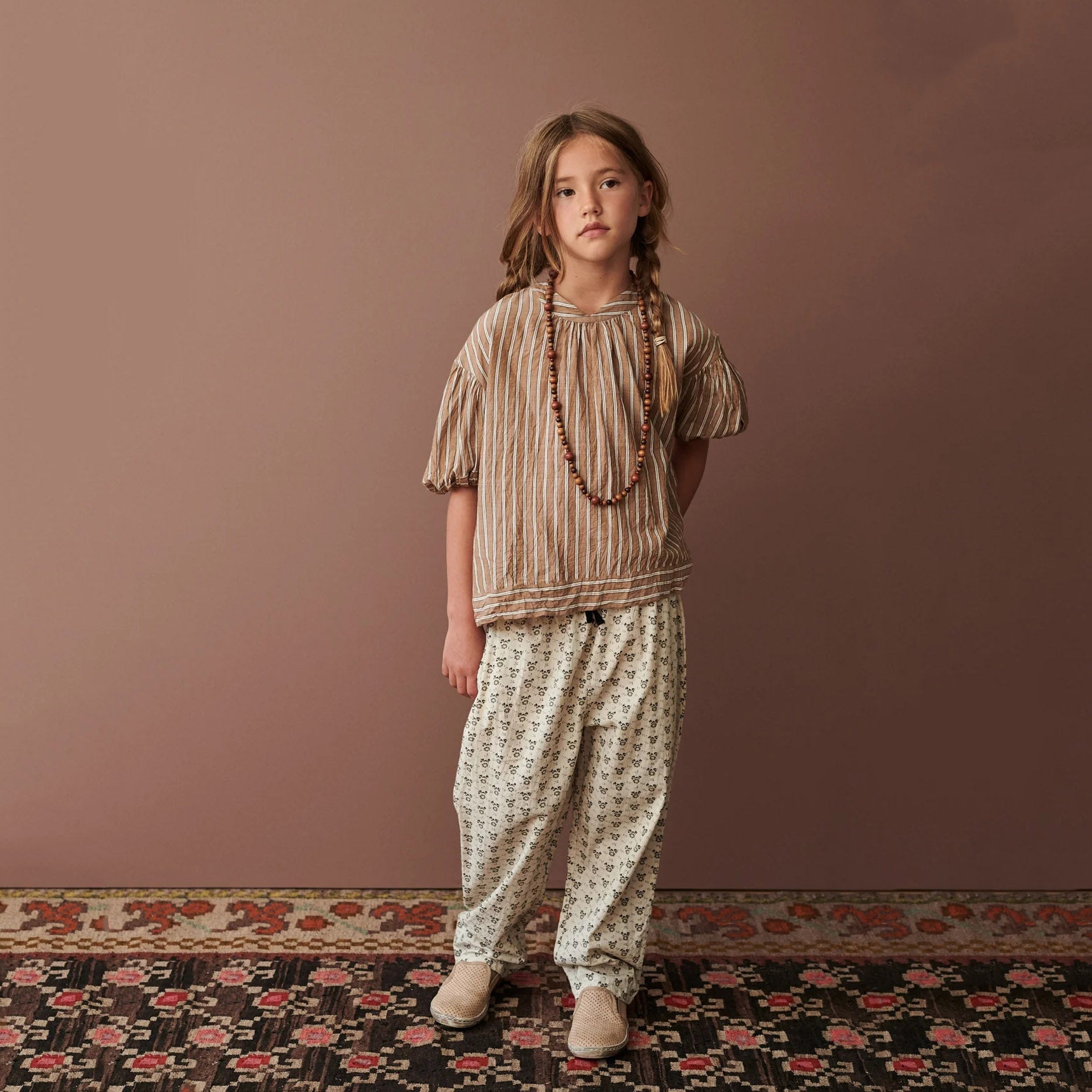 Boys & Girls White Floral Cotton Trousers