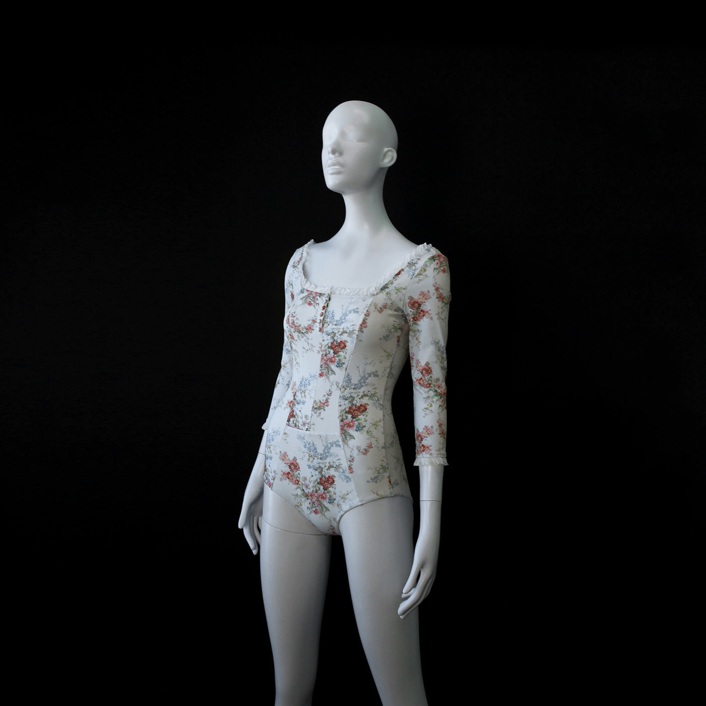 Girls White Floral Ballet Onesies