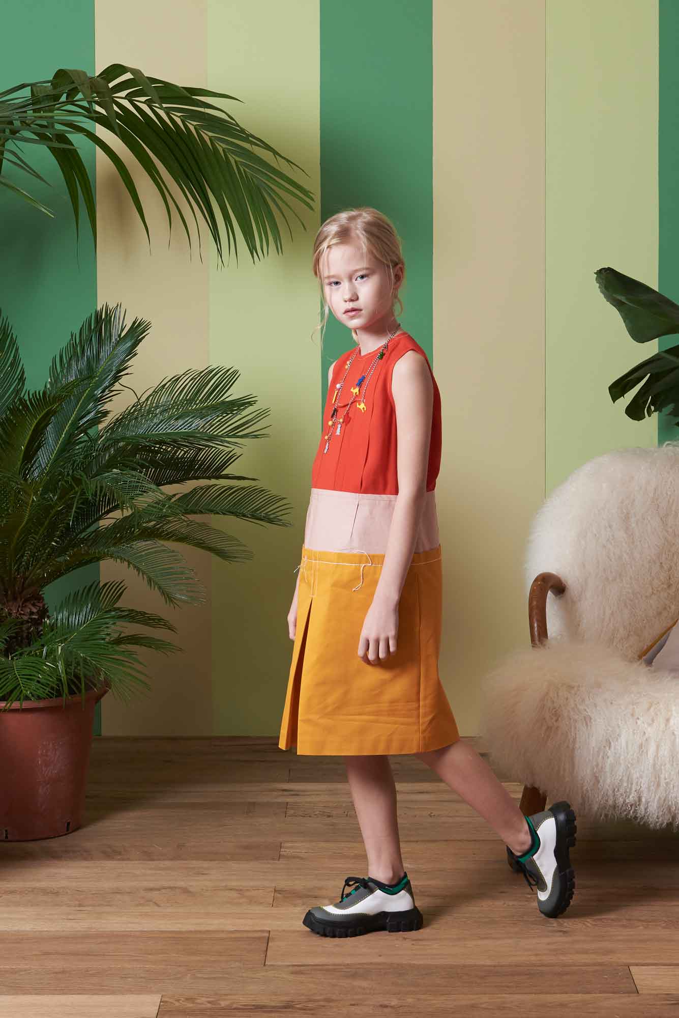 Girls Red & Yellow Dress