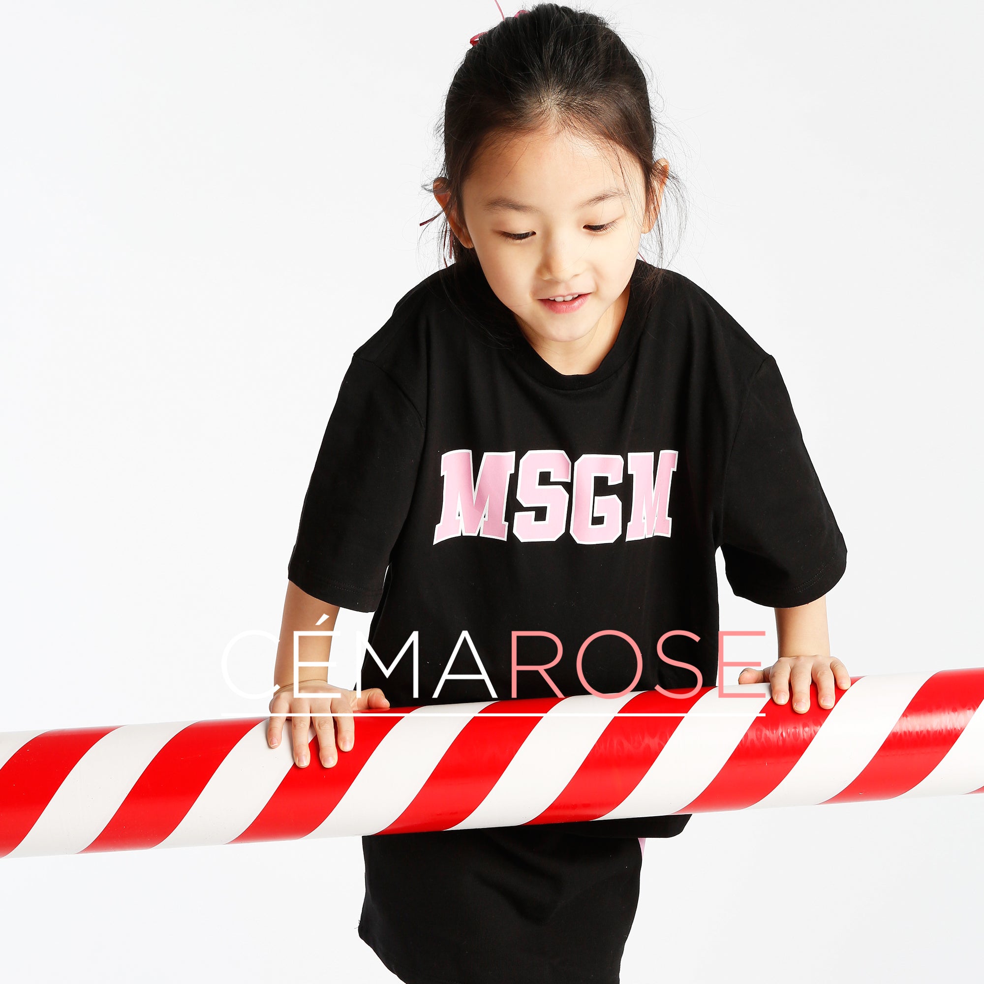 Girls Black Cotton Cropped Jersey T-Shirt