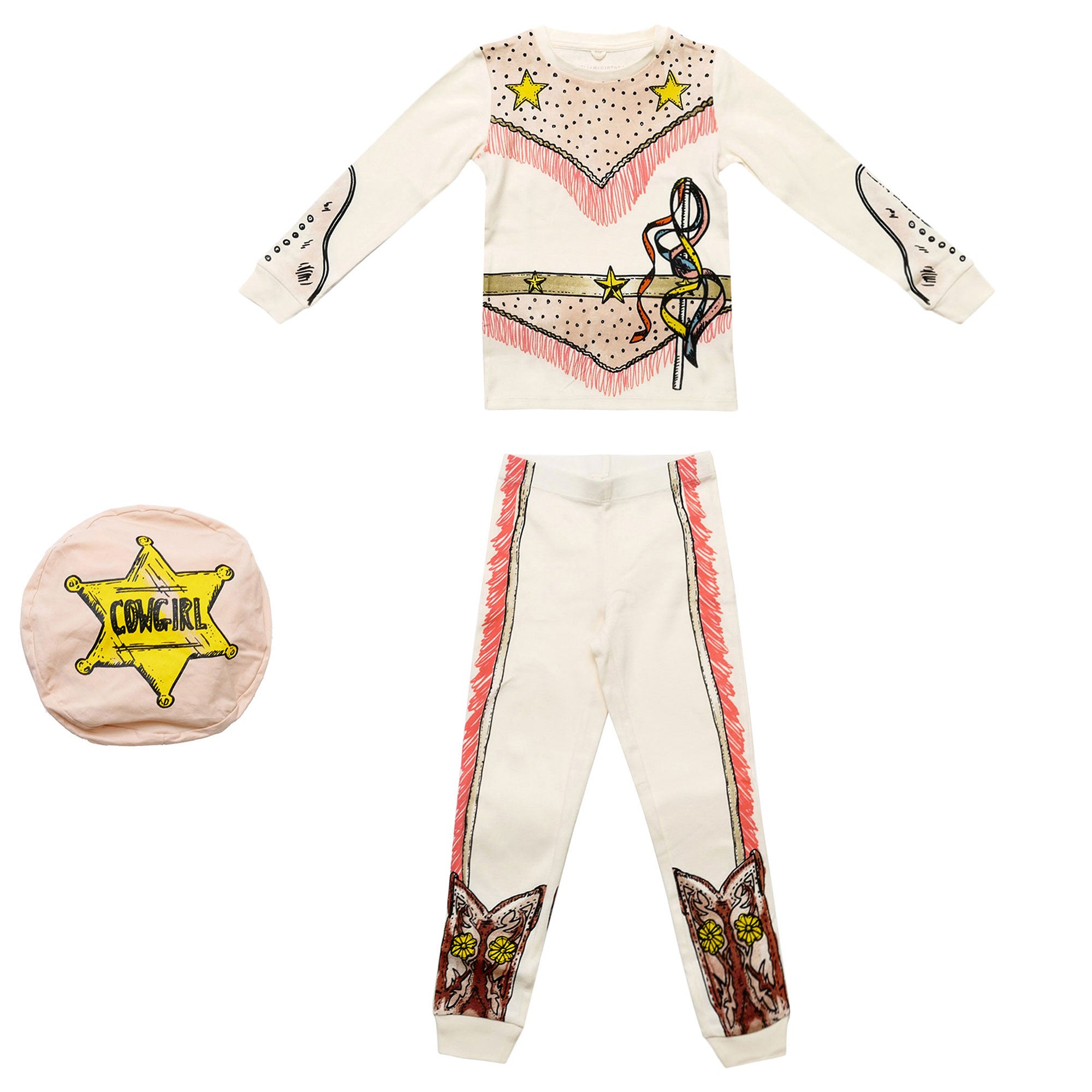 Grls White Fancy Printed 'Andrea' Pyjama - CÉMAROSE | Children's Fashion Store