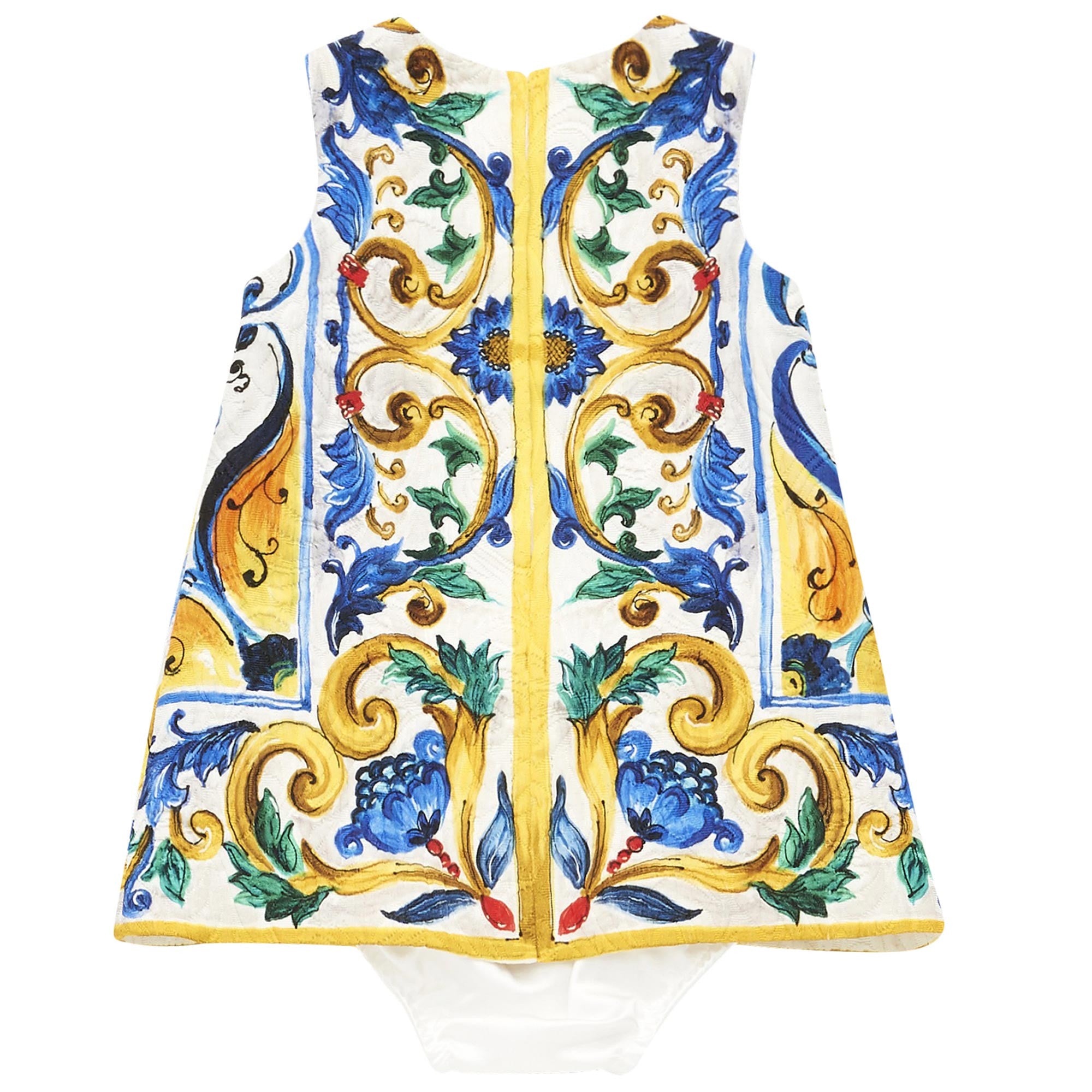 Baby Girls Multicolor Maiolica Bouquet Printed Sleevless Dress - CÉMAROSE | Children's Fashion Store - 2
