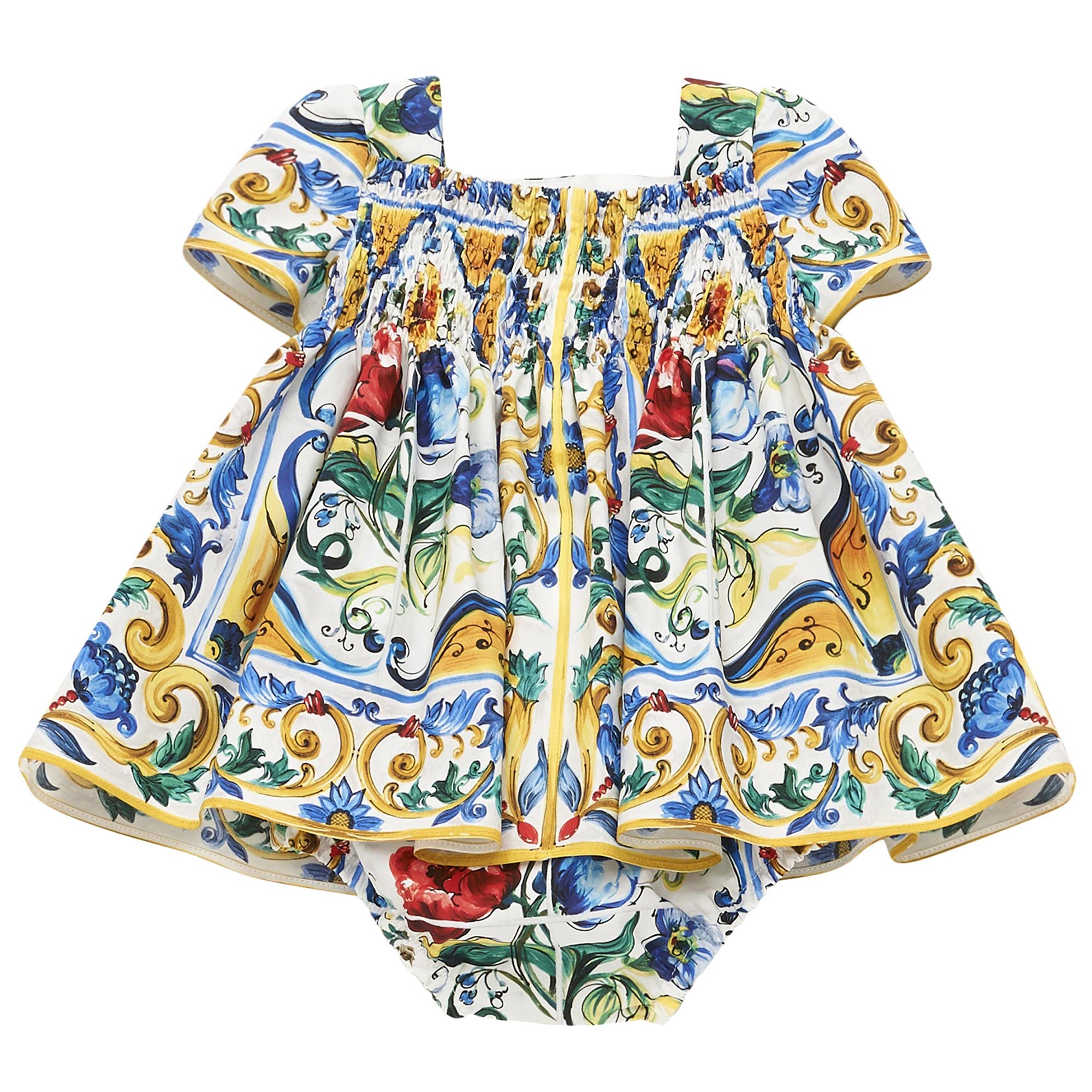 Baby Girls Multicolor Maiolica Ornamentale Printed Dress - CÉMAROSE | Children's Fashion Store - 2
