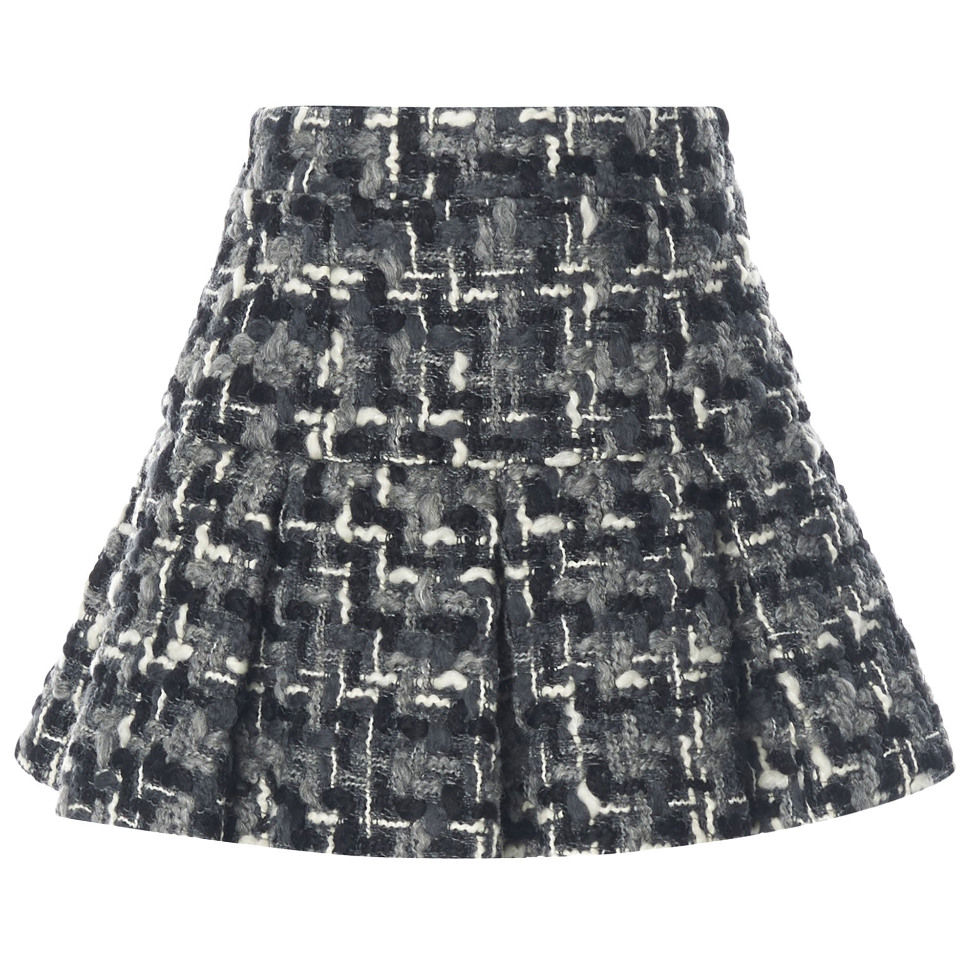 Girls Black Check Wool Rib Waist Skirt - CÉMAROSE | Children's Fashion Store - 3