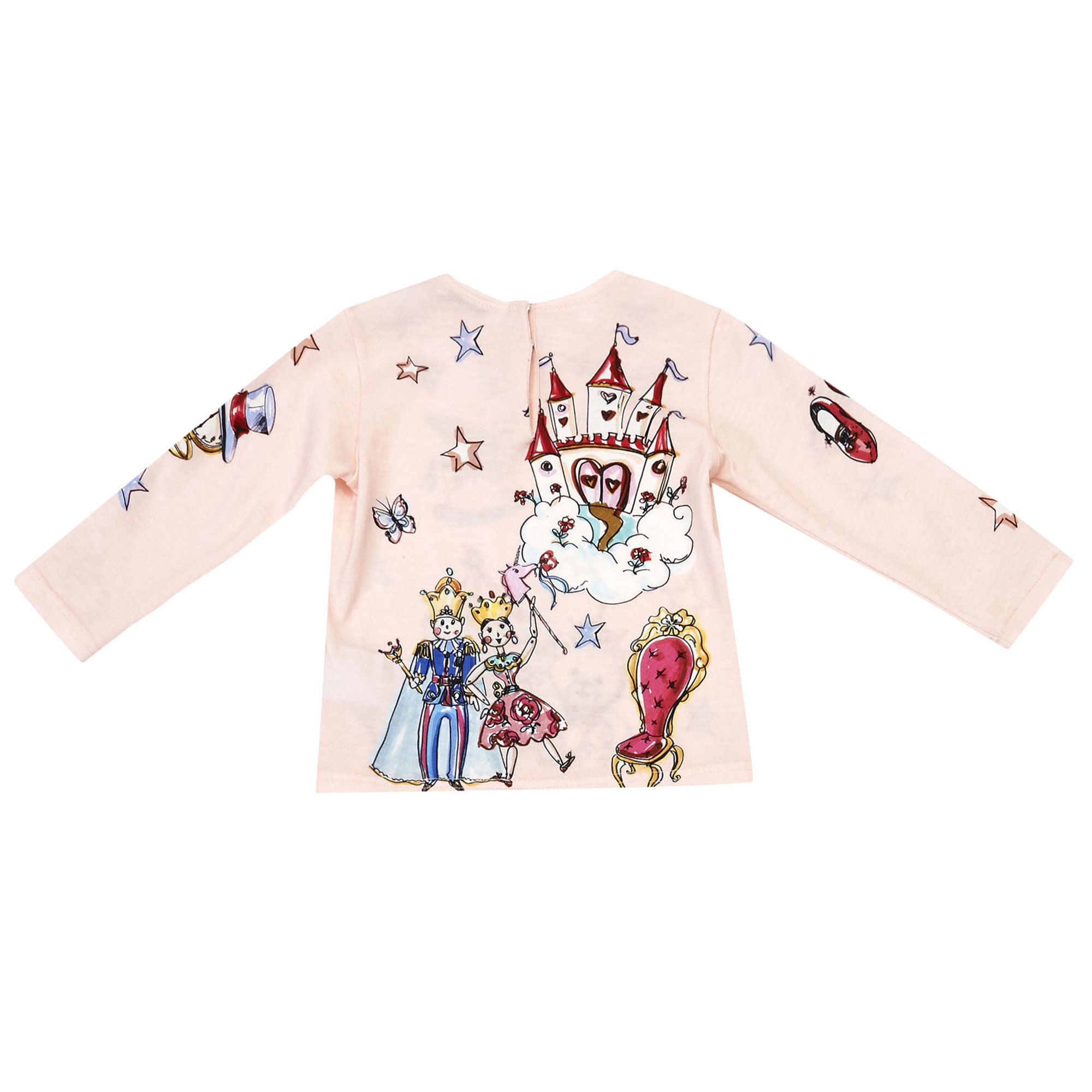 Baby Girls Pink Fancy Printed Cotton T-Shirt - CÉMAROSE | Children's Fashion Store - 1