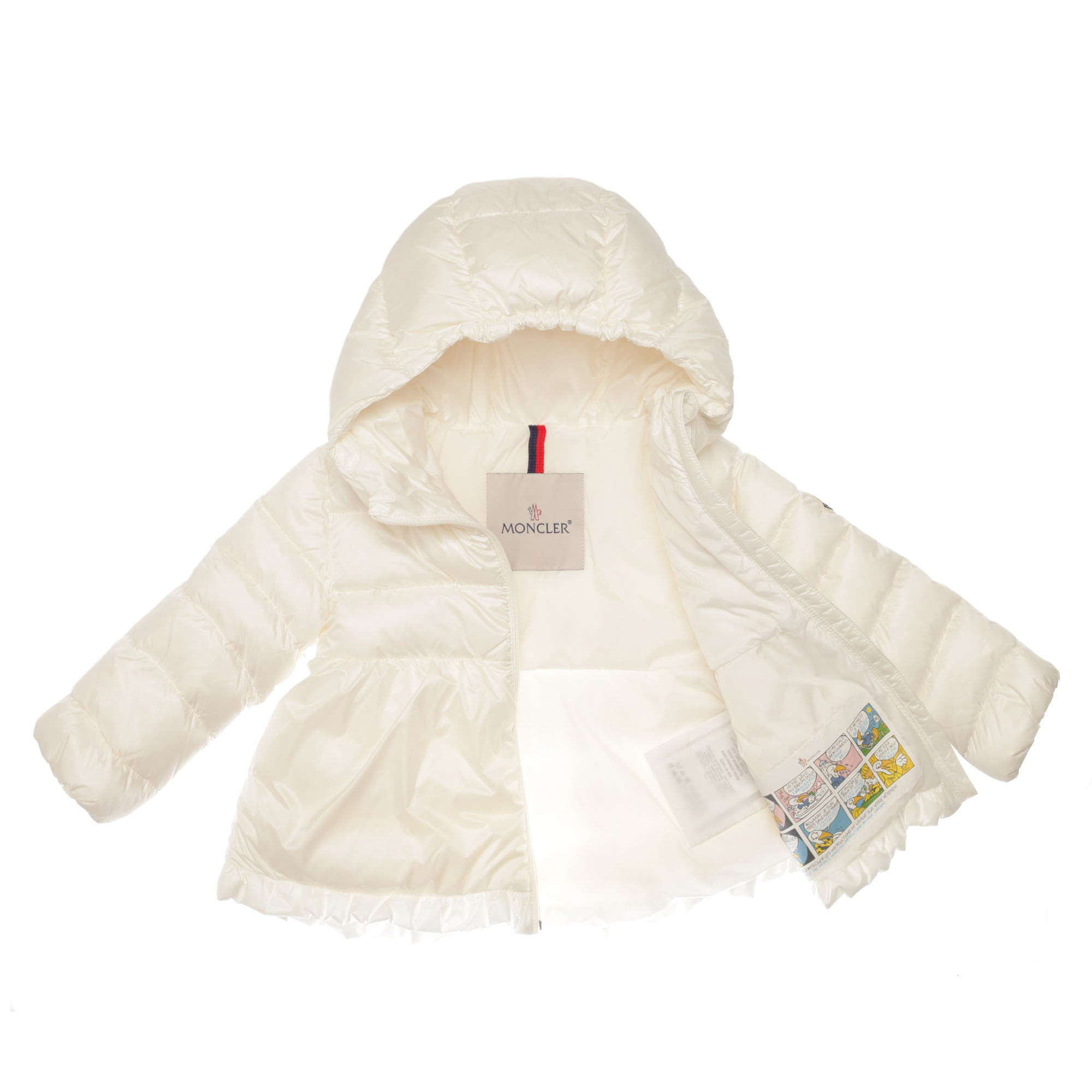 Baby Girls Ivory Ruffled Hems Padded Down 'Odile' Coat - CÉMAROSE | Children's Fashion Store - 3