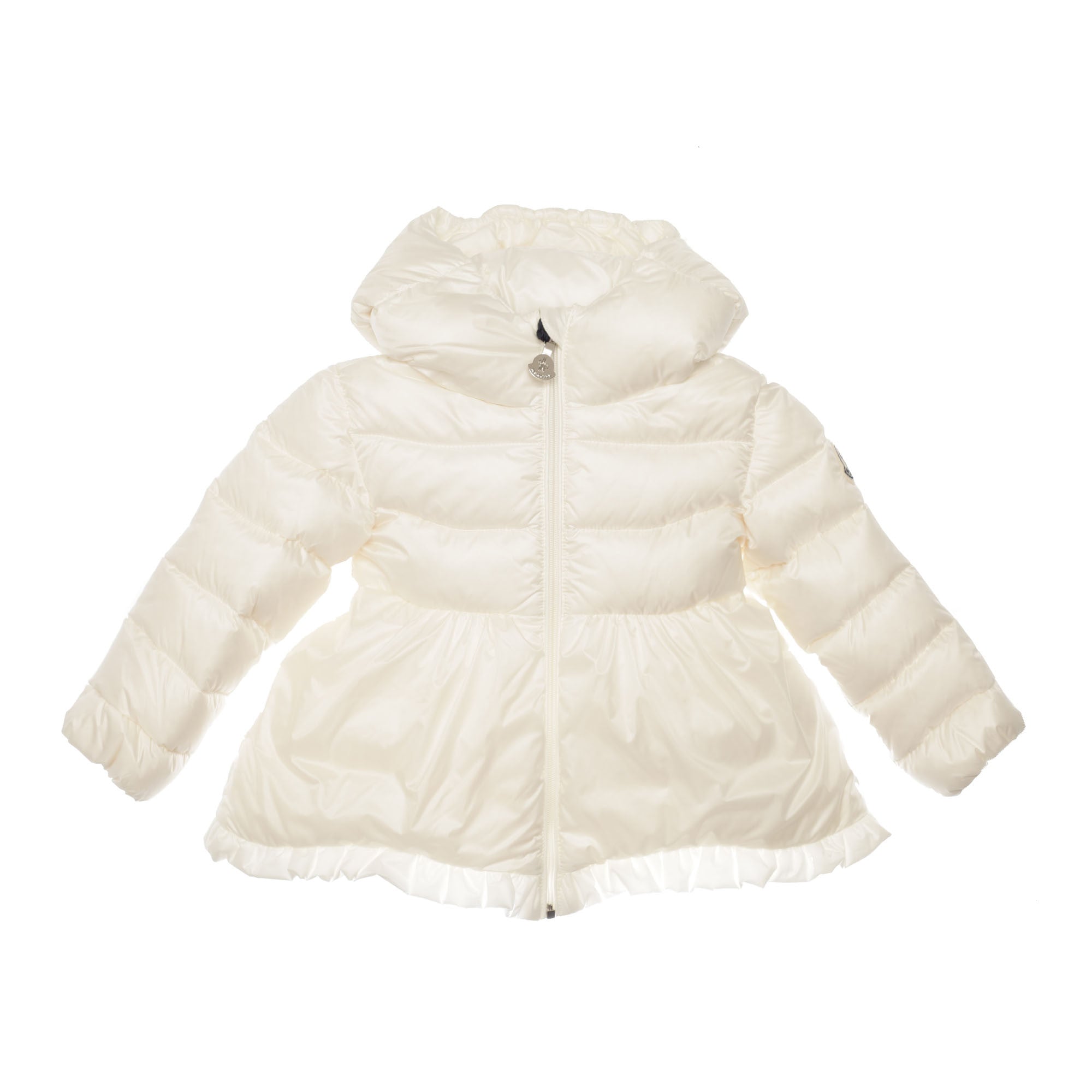Baby Girls Ivory Ruffled Hems Padded Down 'Odile' Coat - CÉMAROSE | Children's Fashion Store - 1