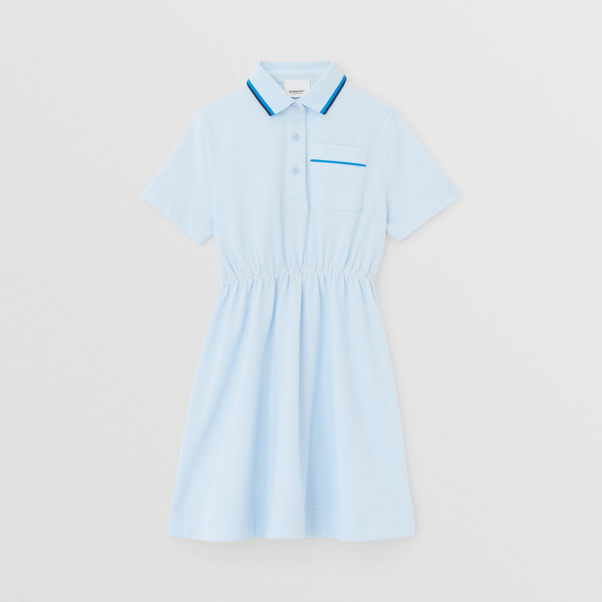 Girls Light Blue Logo Cotton Dress