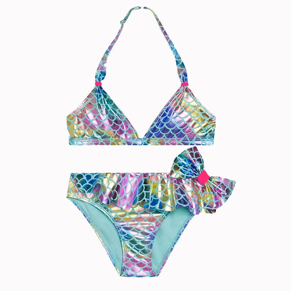 Girls Blue Gradient Swimsuit