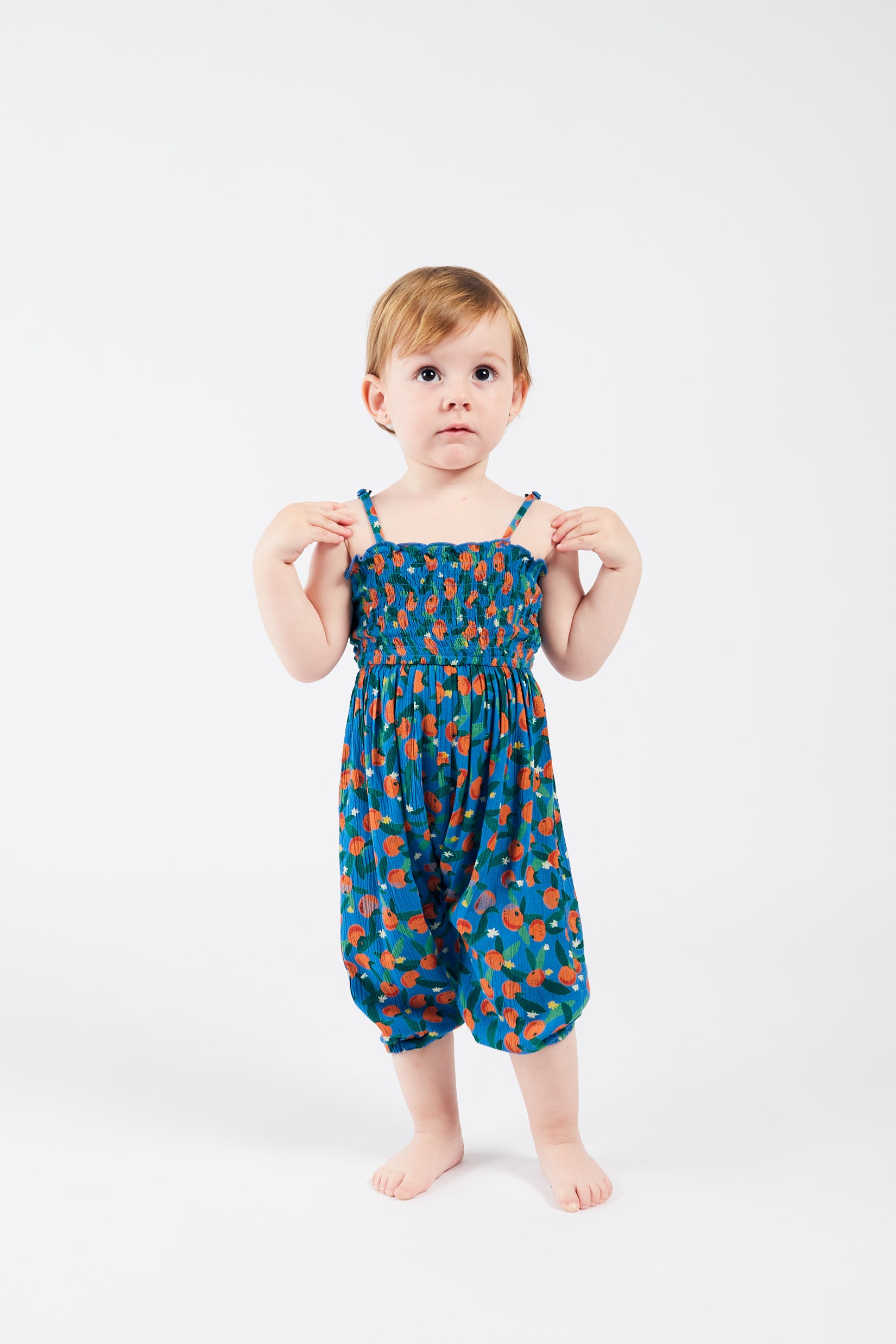 Baby Girls Blue Orange Jumpsuit
