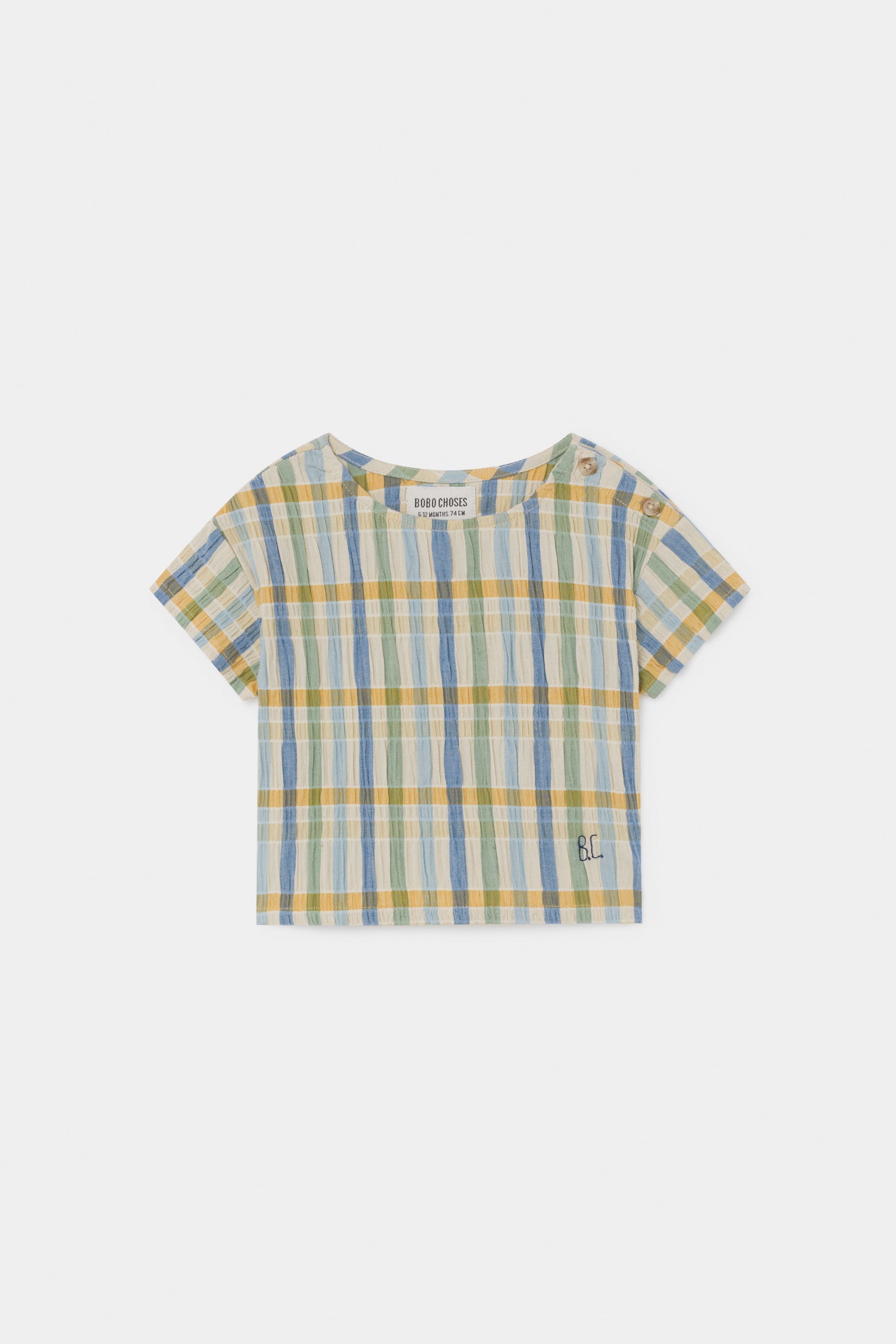 Baby Girls Multicolor Check Cotton Top