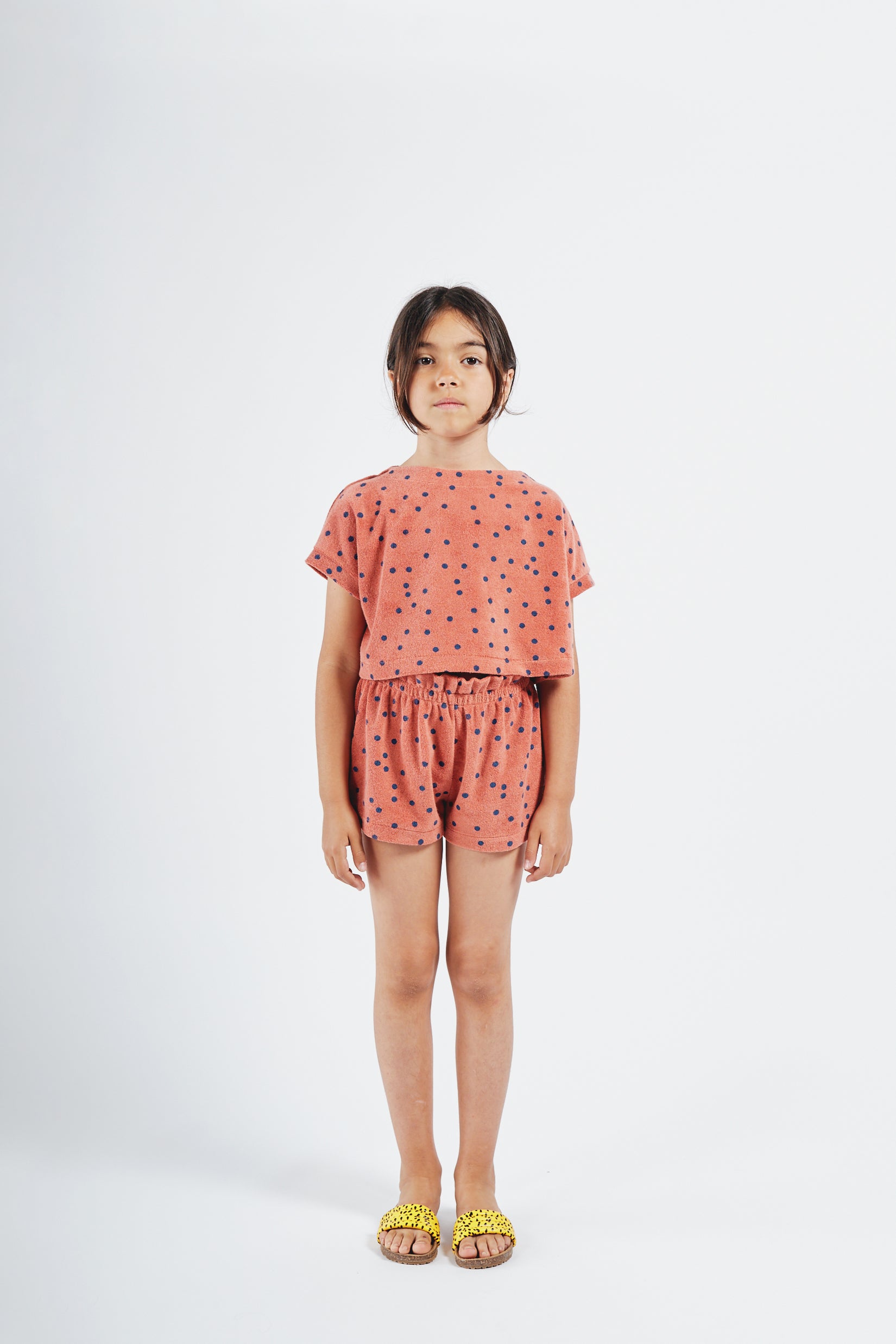 Girls Maple Leaf Spots Towel Cropped Top