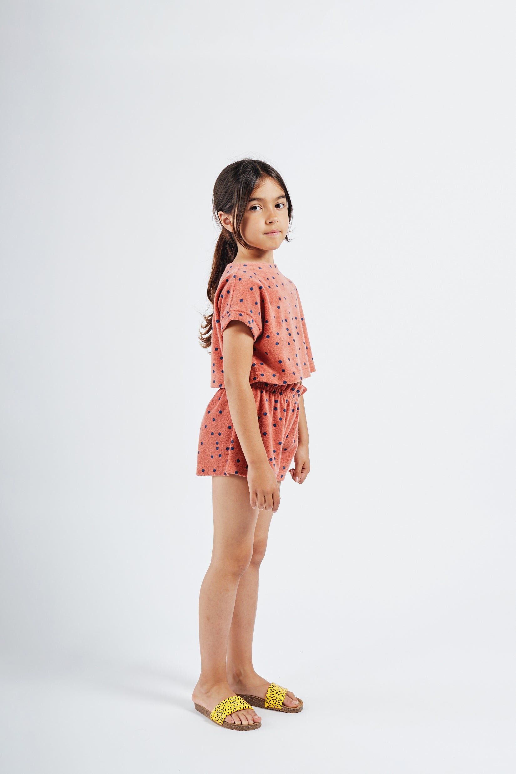 Girls Maple Leaf Spots Towel Cropped Top